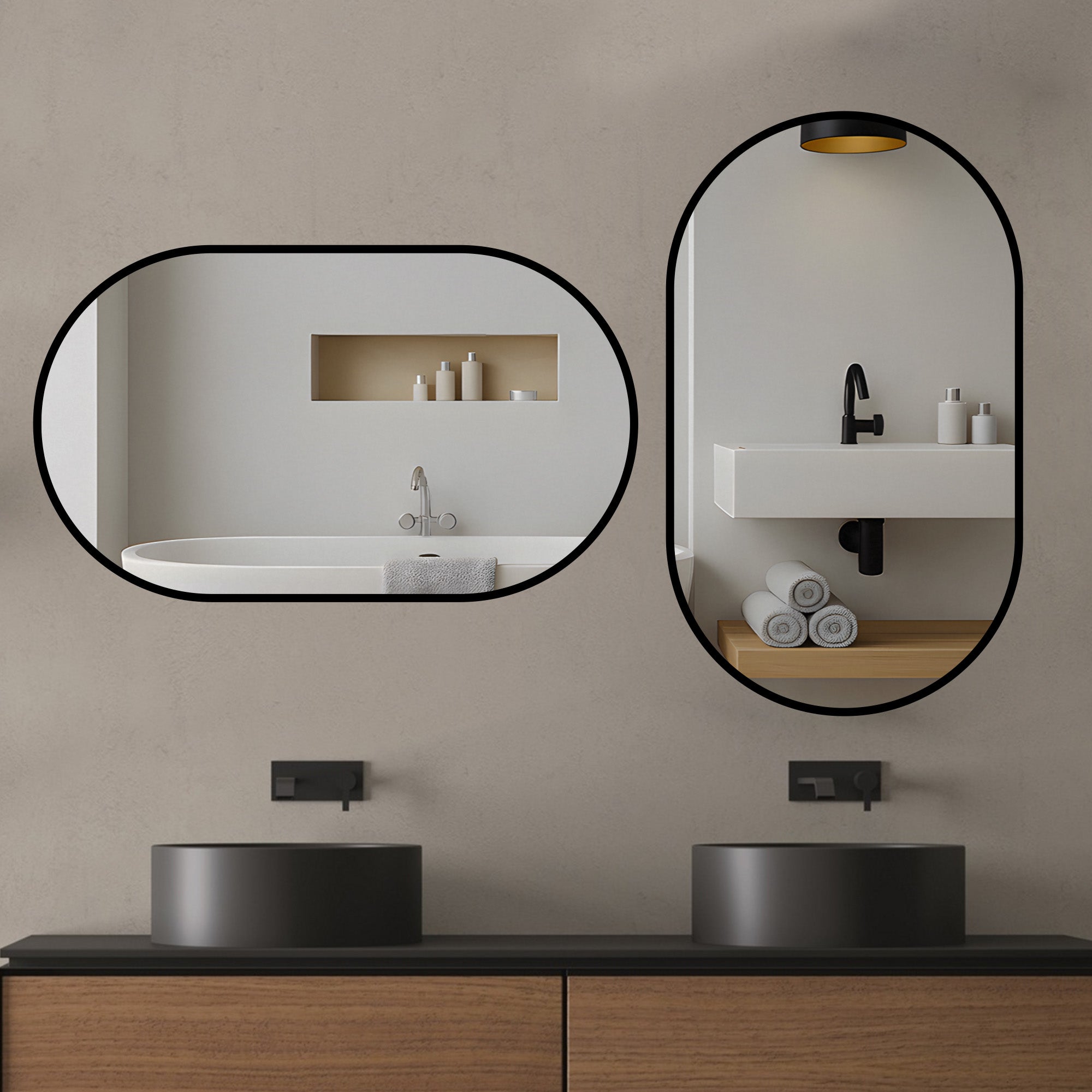 Logidon bathroom mirror 50x80cm oval silver explosion-proof glass