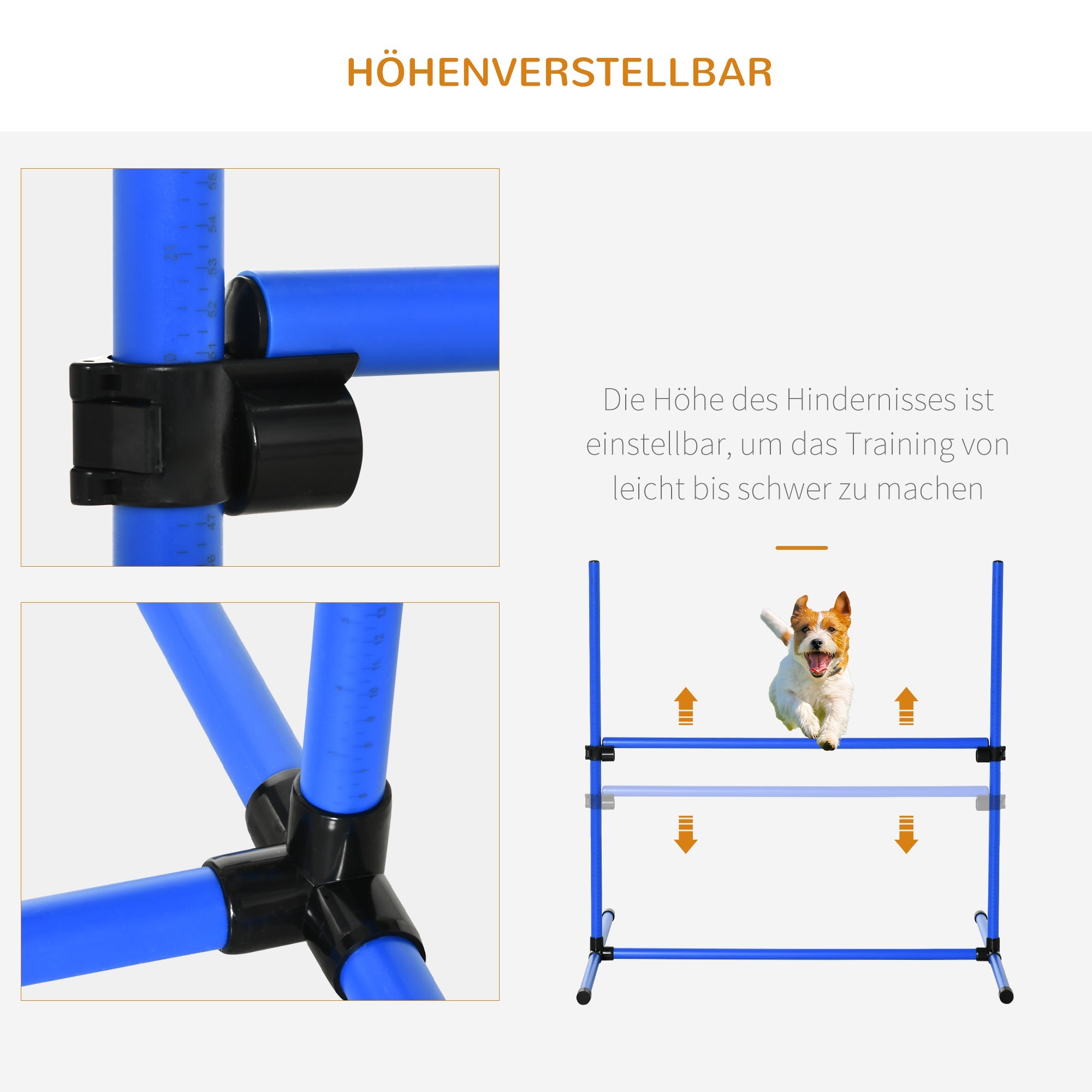 Logidon Agility Set Hond 4-delig In Hoogte Verstelbaar Blauw 99x65x94 cm