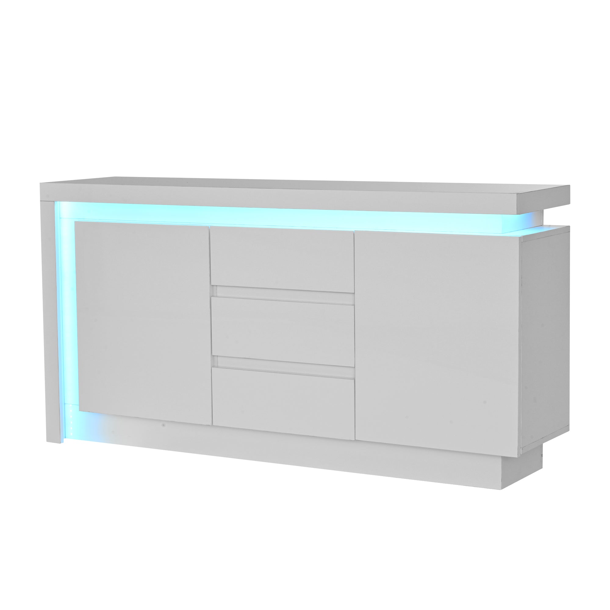 Logidon sideboard 140x35x72 cm white high gloss with LED
