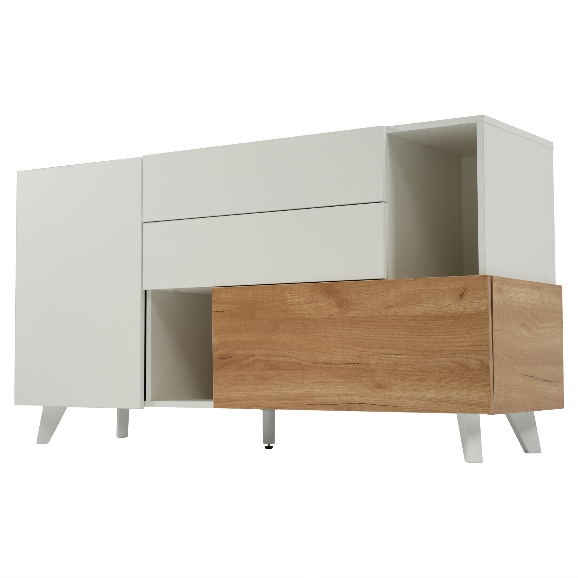Logidon dressoir hoogglans wit 130x40x70 cm met opbergruimte