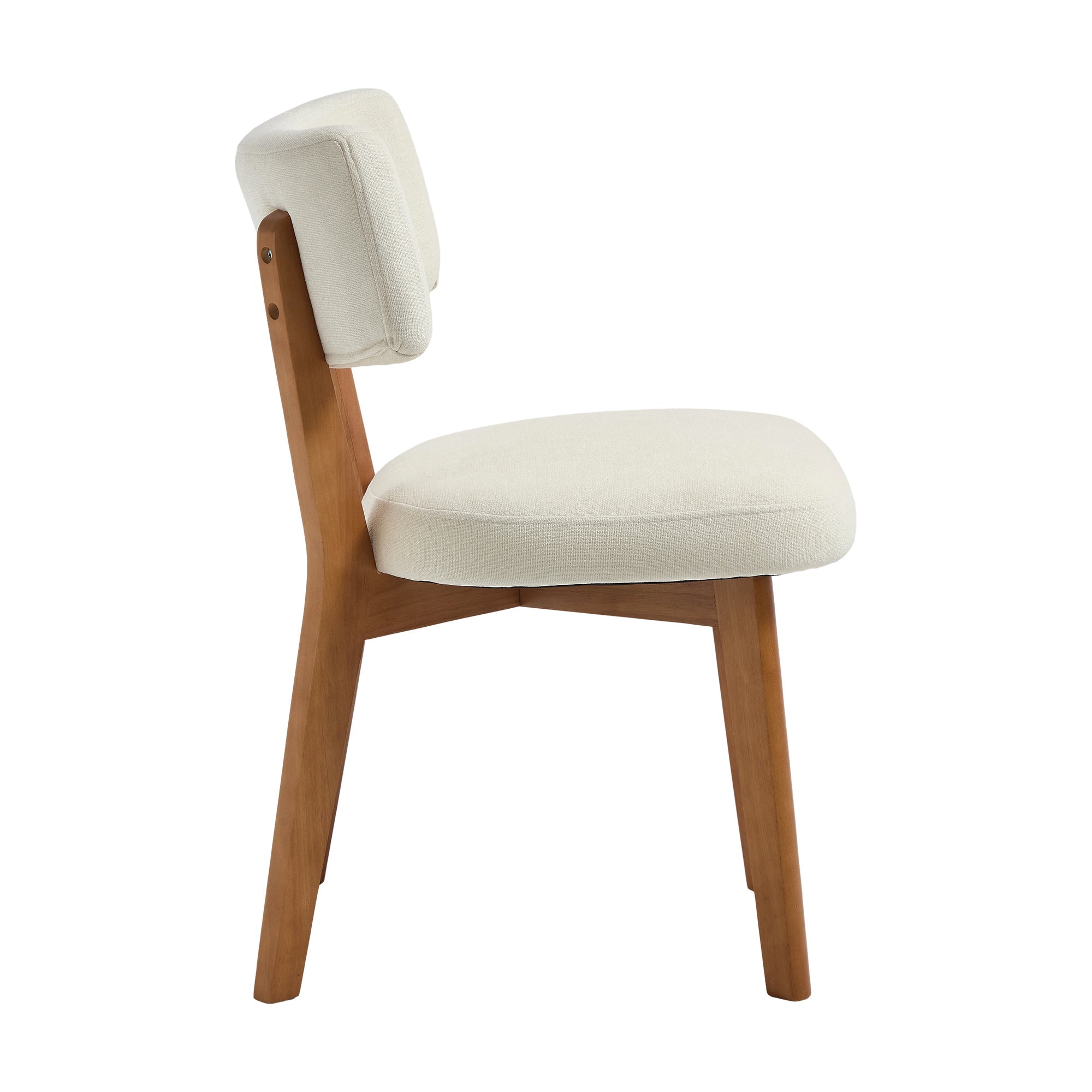 Logidon Set van 2 eetkamerstoelen Modern Retro met massief houten poten Beige