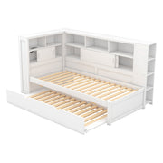 Logidon daybed 90x200cm wit met uitschuifbaar bed en USB opbergvak