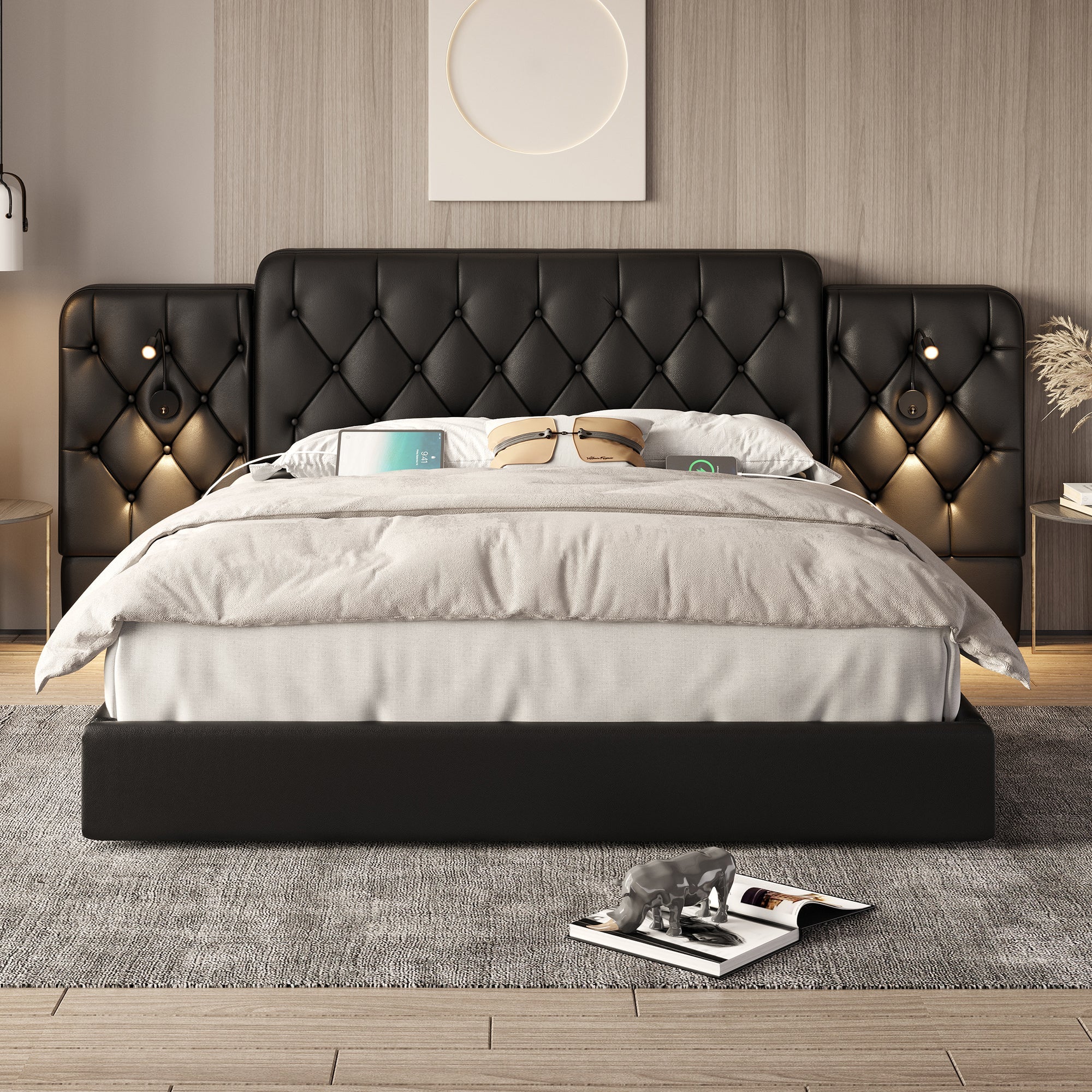 Logidon bedframe 180x200 cm zwart hydraulische opbergruimte