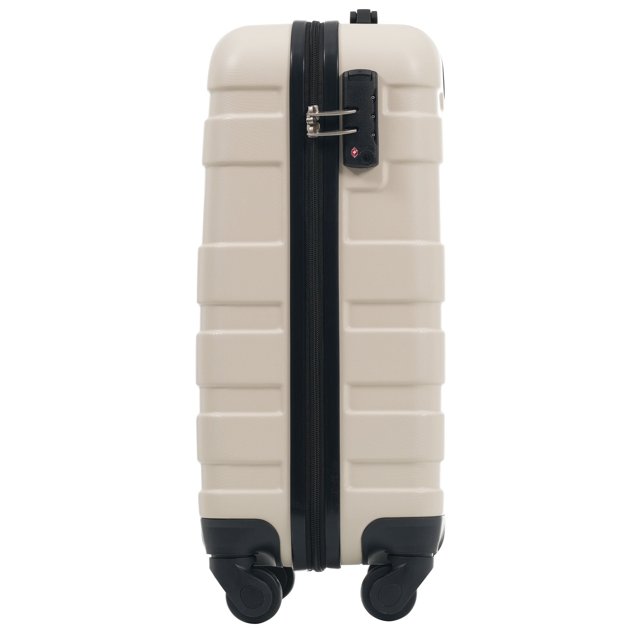 Logidon koffer met harde schaal beige vierwielige handbagage met TSA-slot