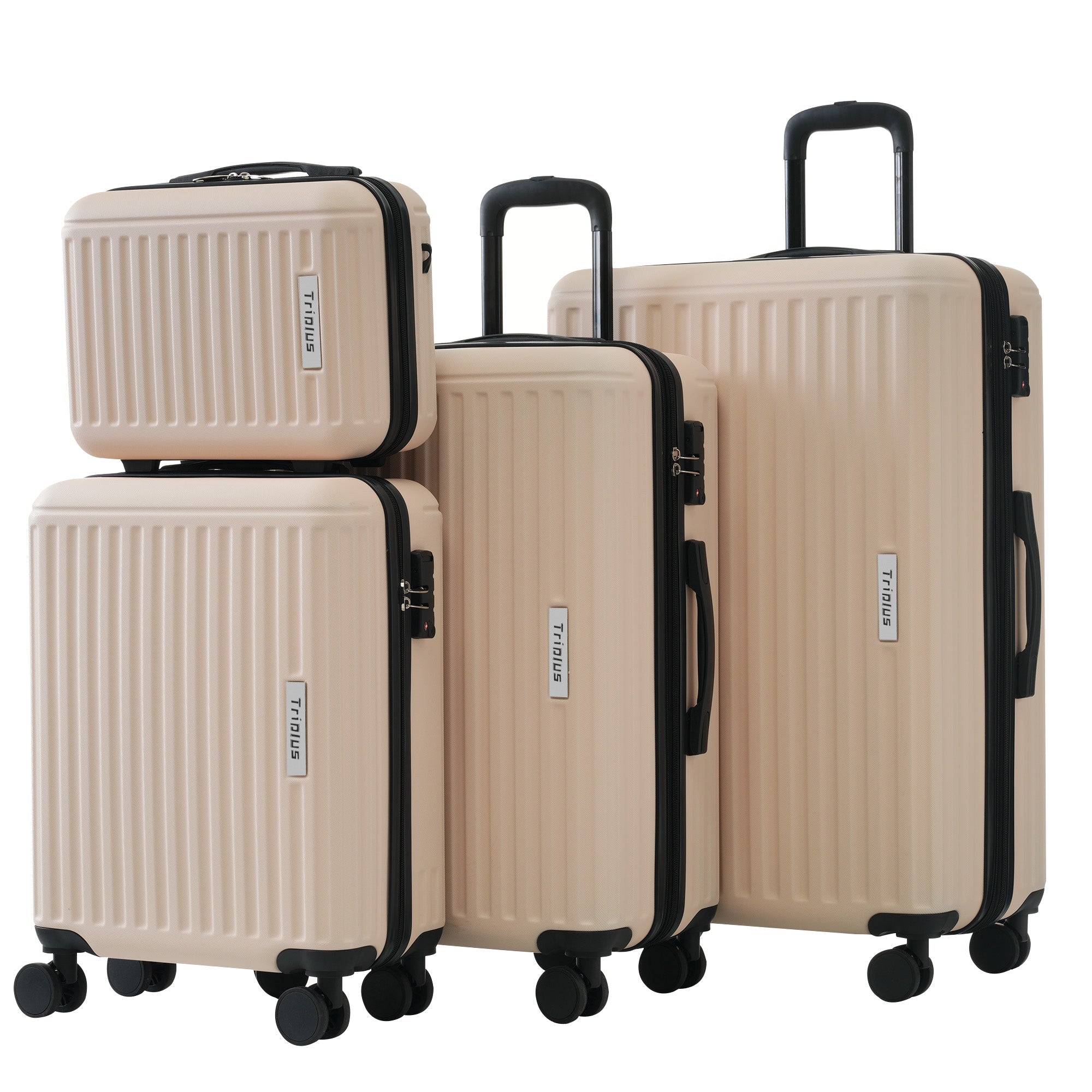 Logidon hardcase beige met expansielaag 4 wielen TSA