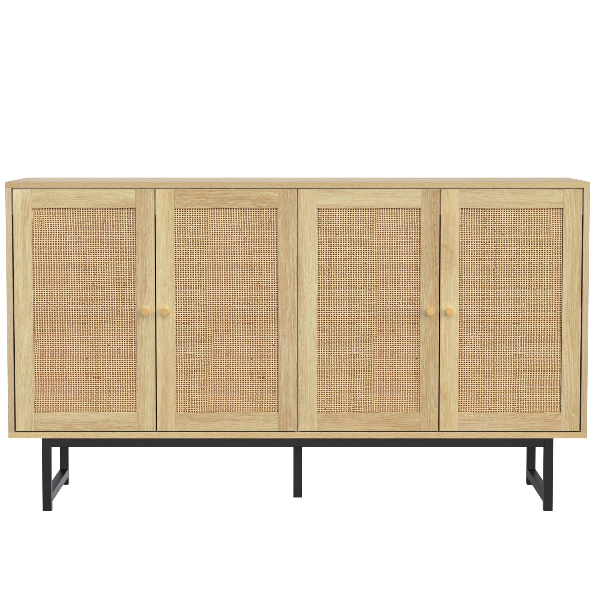 Logidon dressoir 140x39,5x80 cm met echt rattengaas 4 deuren