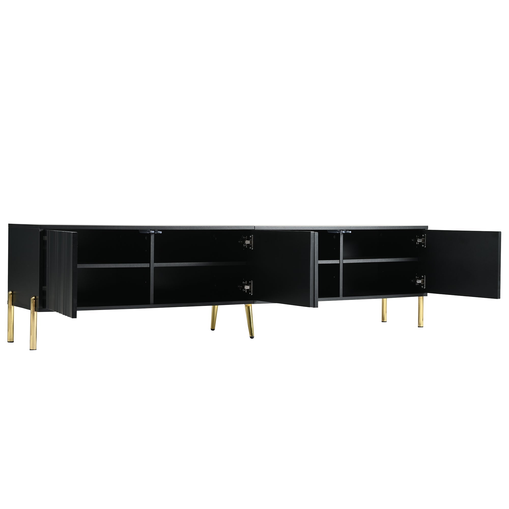 Logidon Zwart TV-meubel met Gouden Tafelpoten 190 cm