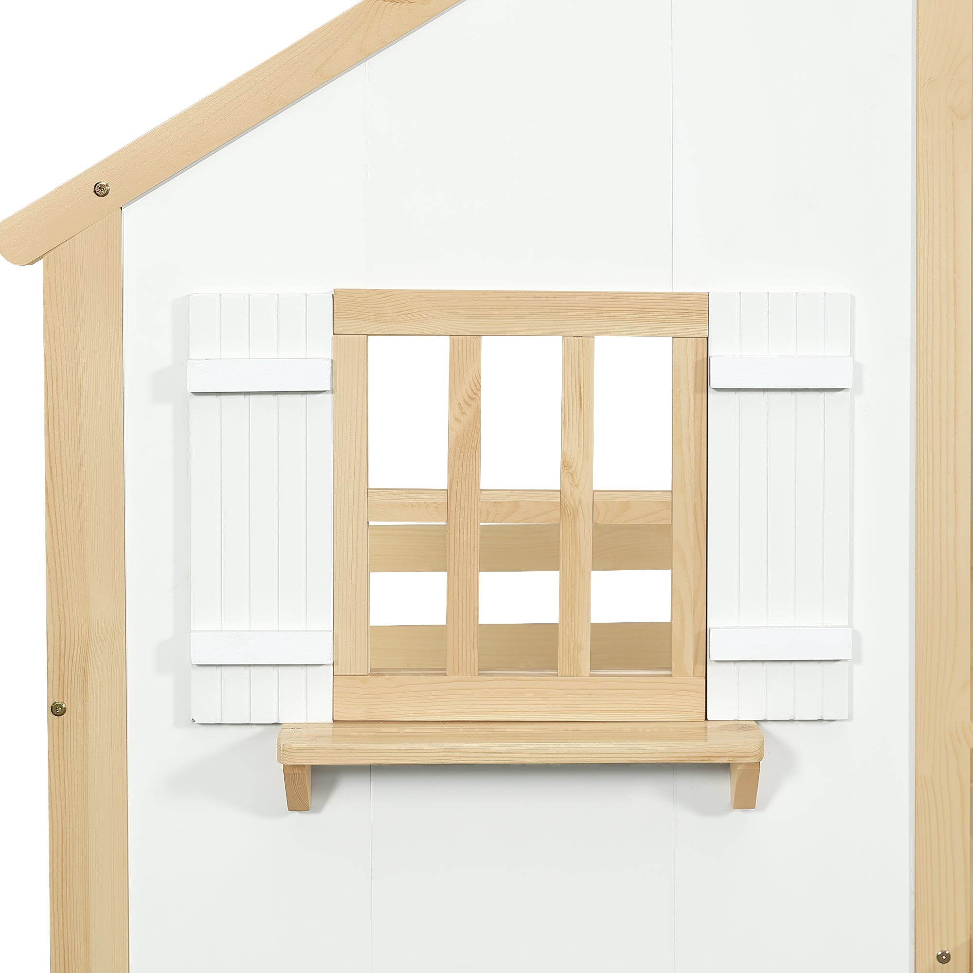 Logidon stapelbed 90x200 cm wit naturel met veiligheidsrailing