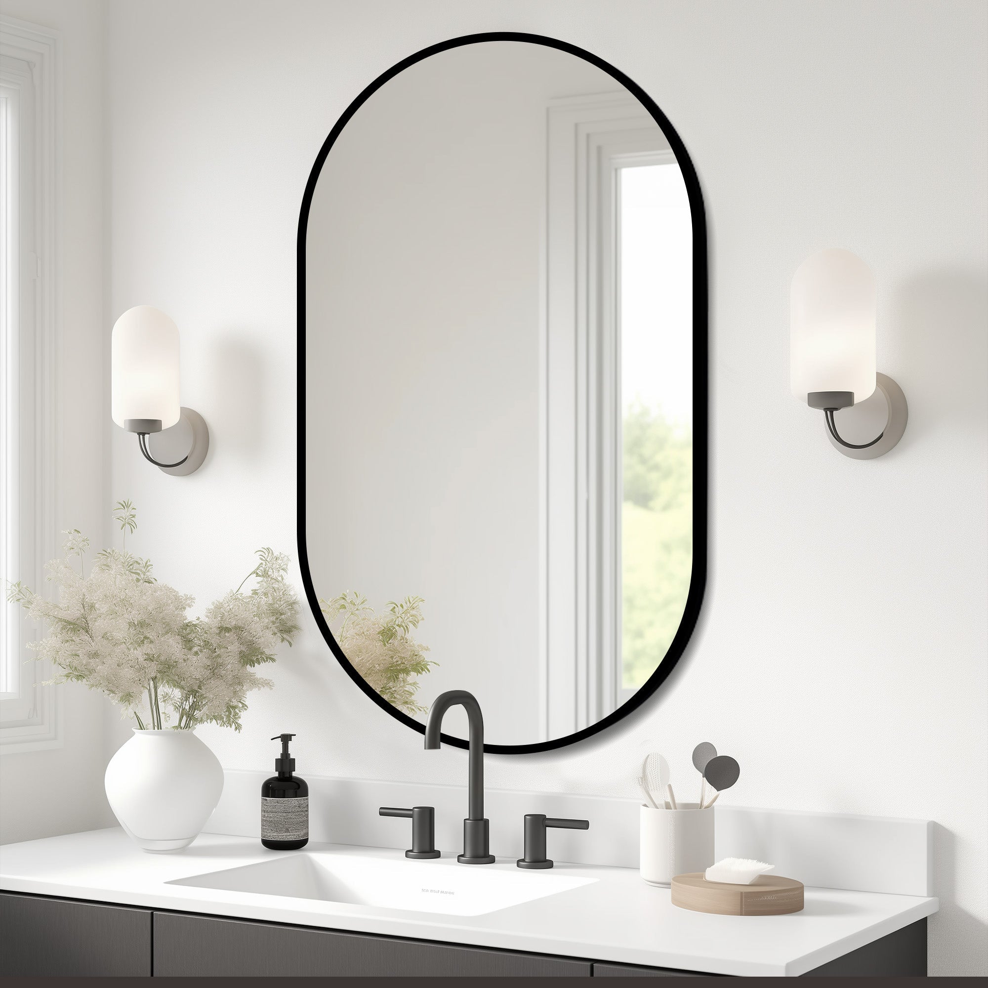 Logidon badkamerspiegel 50x80cm ovaal zilver explosieveilig glas