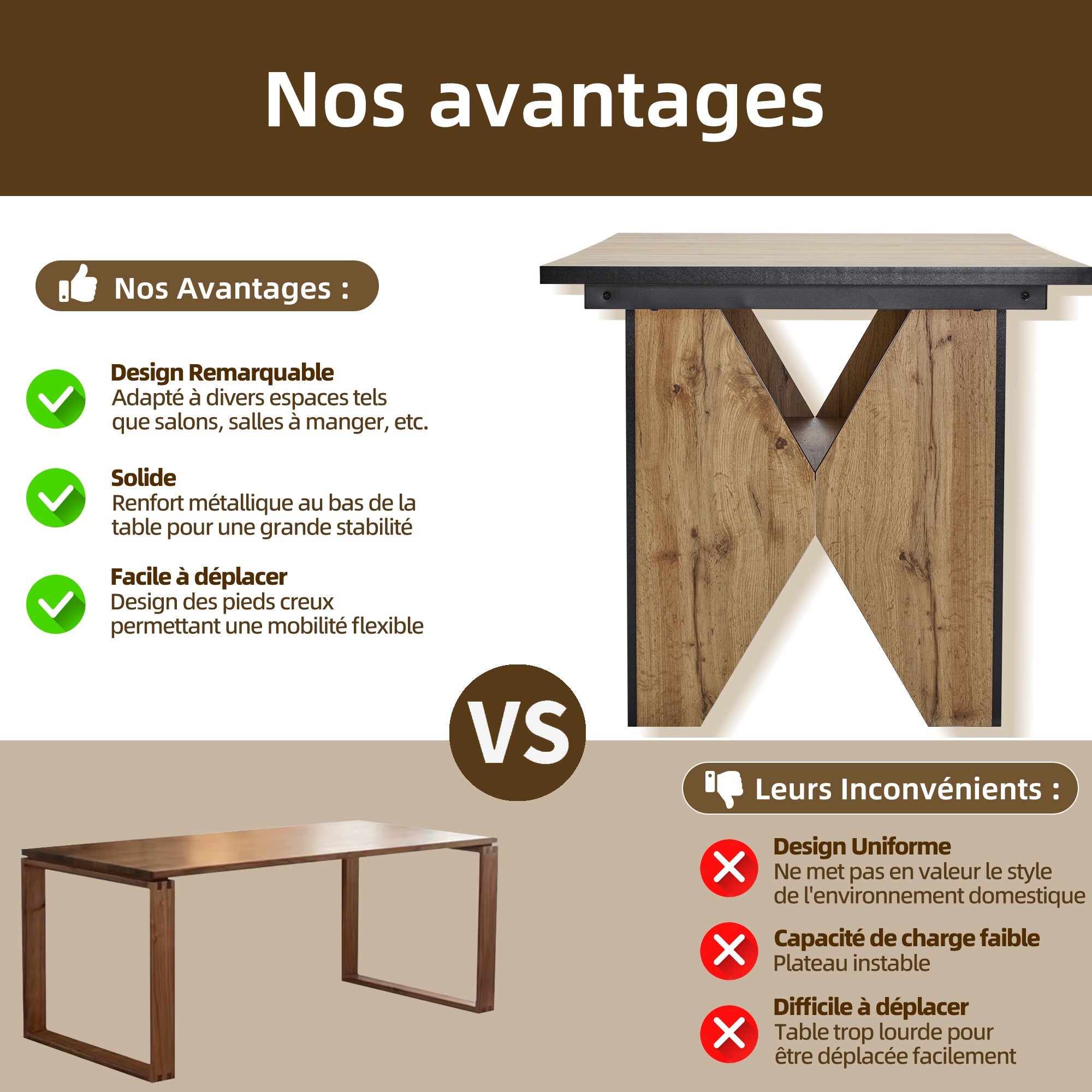 Logidon Moderne eettafel hout 138x80x75 cm lichtbruin MDF