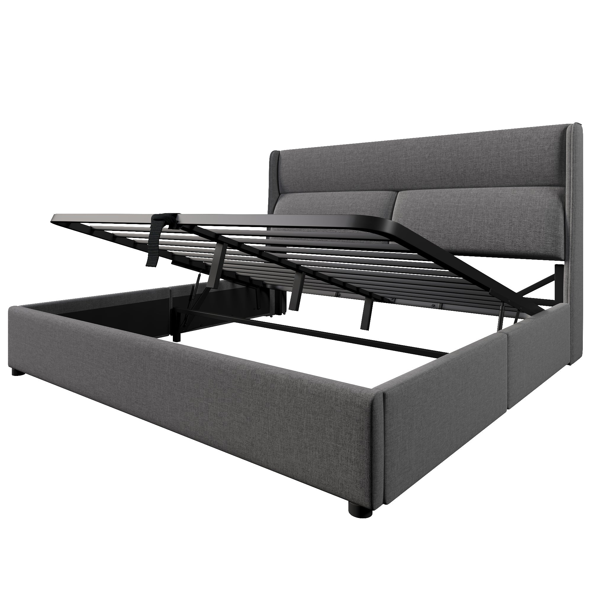 Logidon gestoffeerd bed 160x200 grijs met verstelbare hoofdsteunen