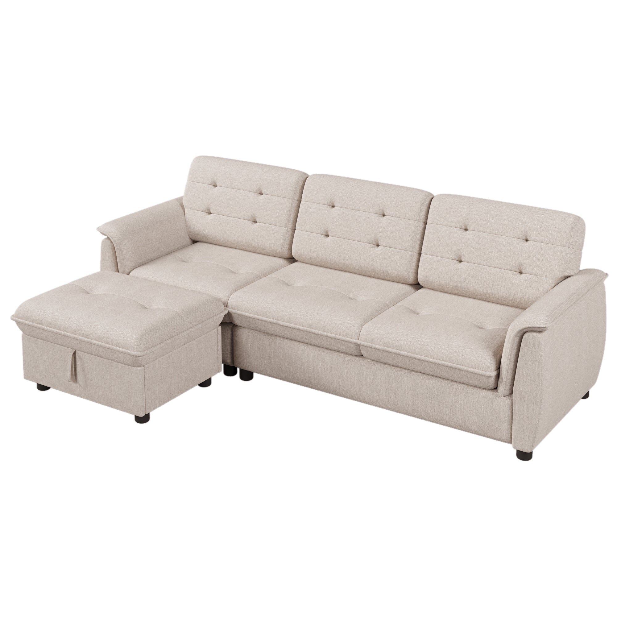 Logidon Hoekbank L-vorm Met Opbergruimte Beige