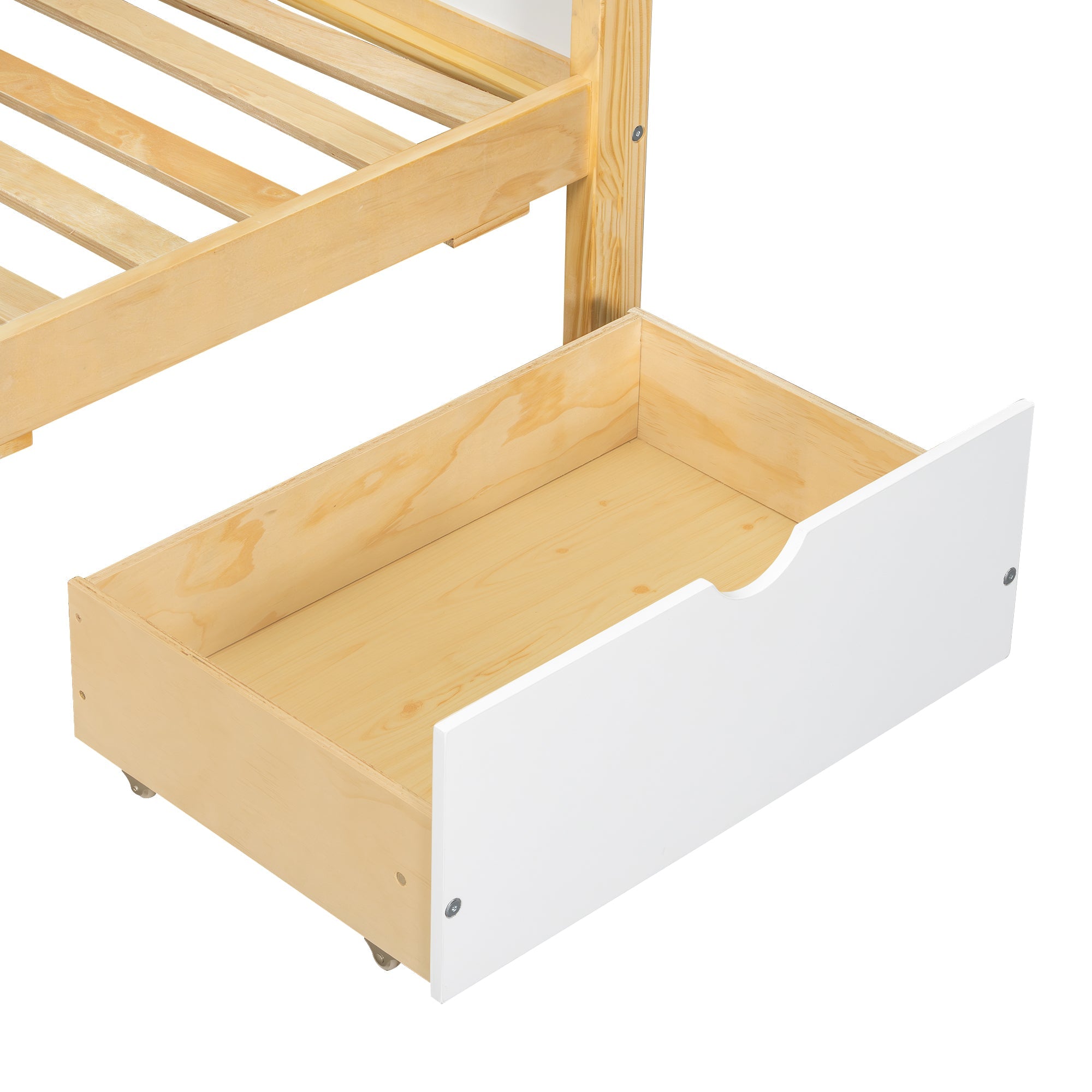 Logidon stapelbed met drie lades wit naturel 90x200 120x200