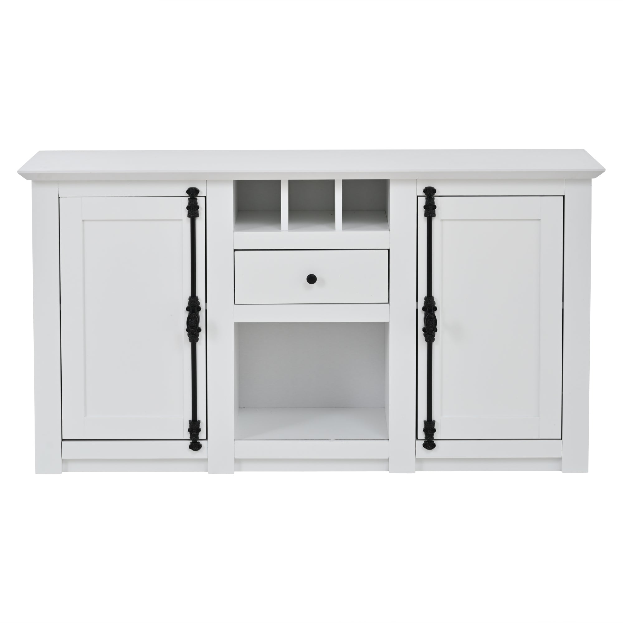 Logidon dressoir 130x35x70 cm wit 2 deuren, 1 lade, 3 wijnvakken