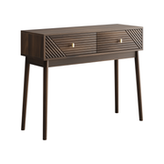 Logidon Consoletafel Walnoot 100x35x80 cm met Twee Laden