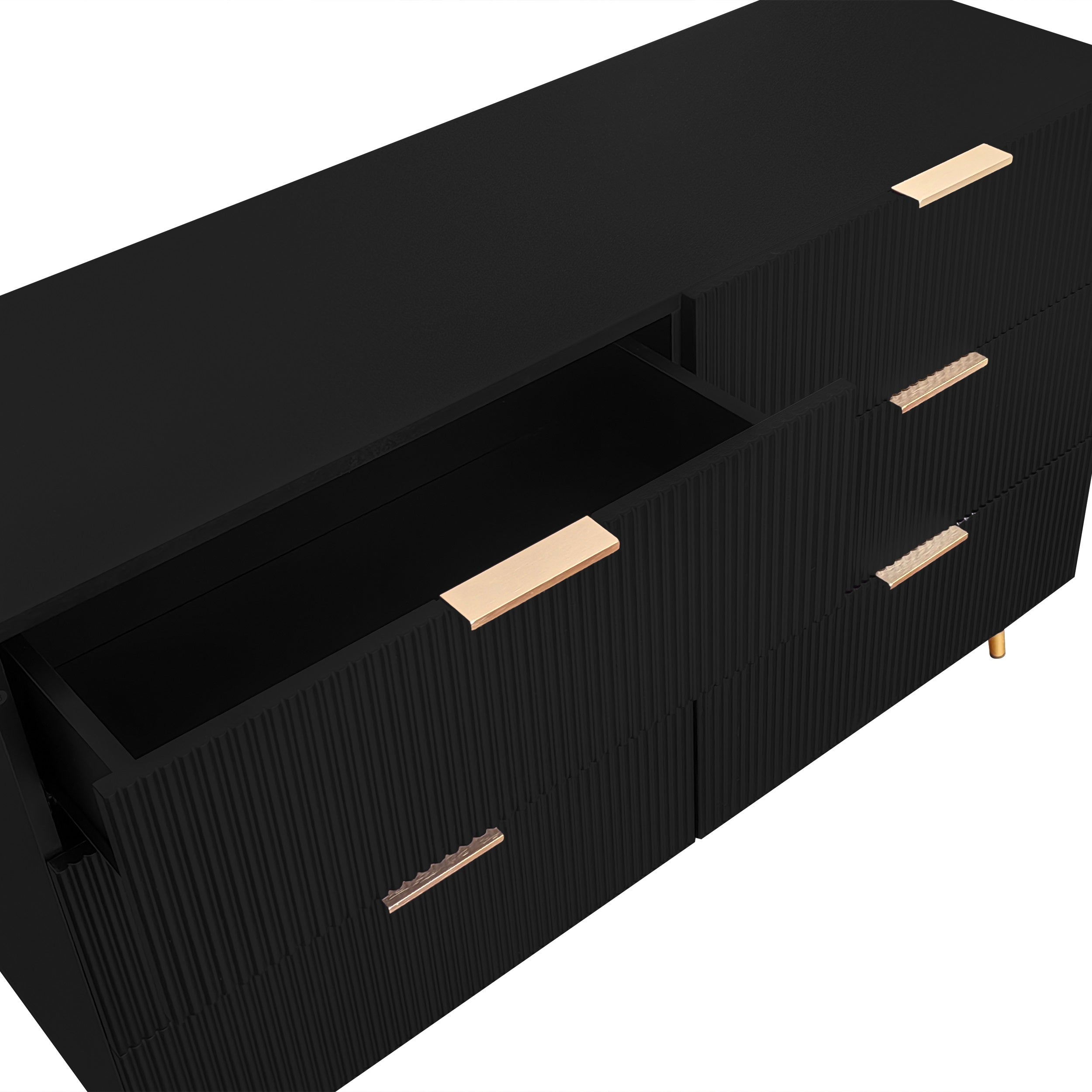 Logidon Elegant Dressoir Zwart Moderne Stijl 6 Laden