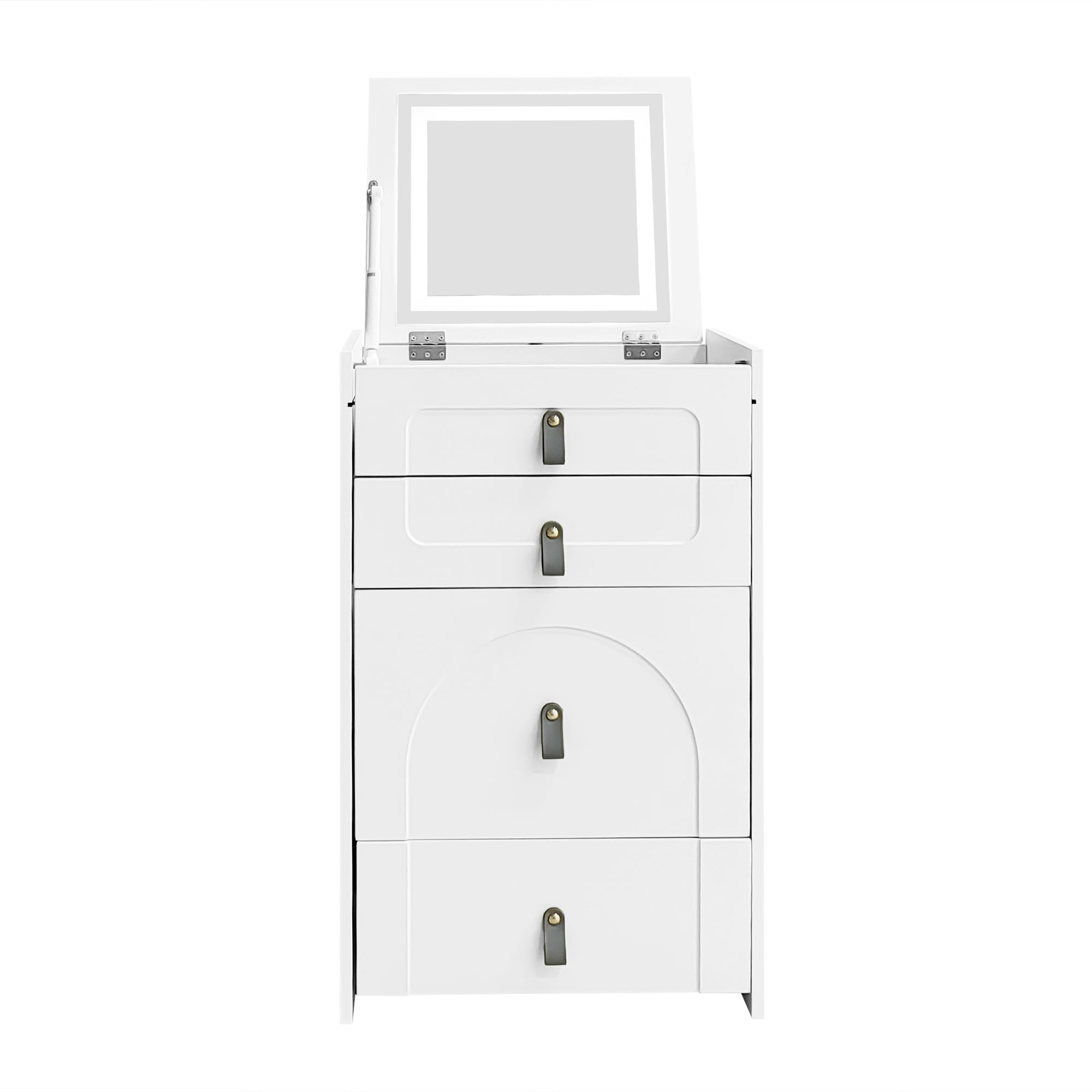 Logidon kaptafel met spiegel en LED-verlichting wit 3 lades