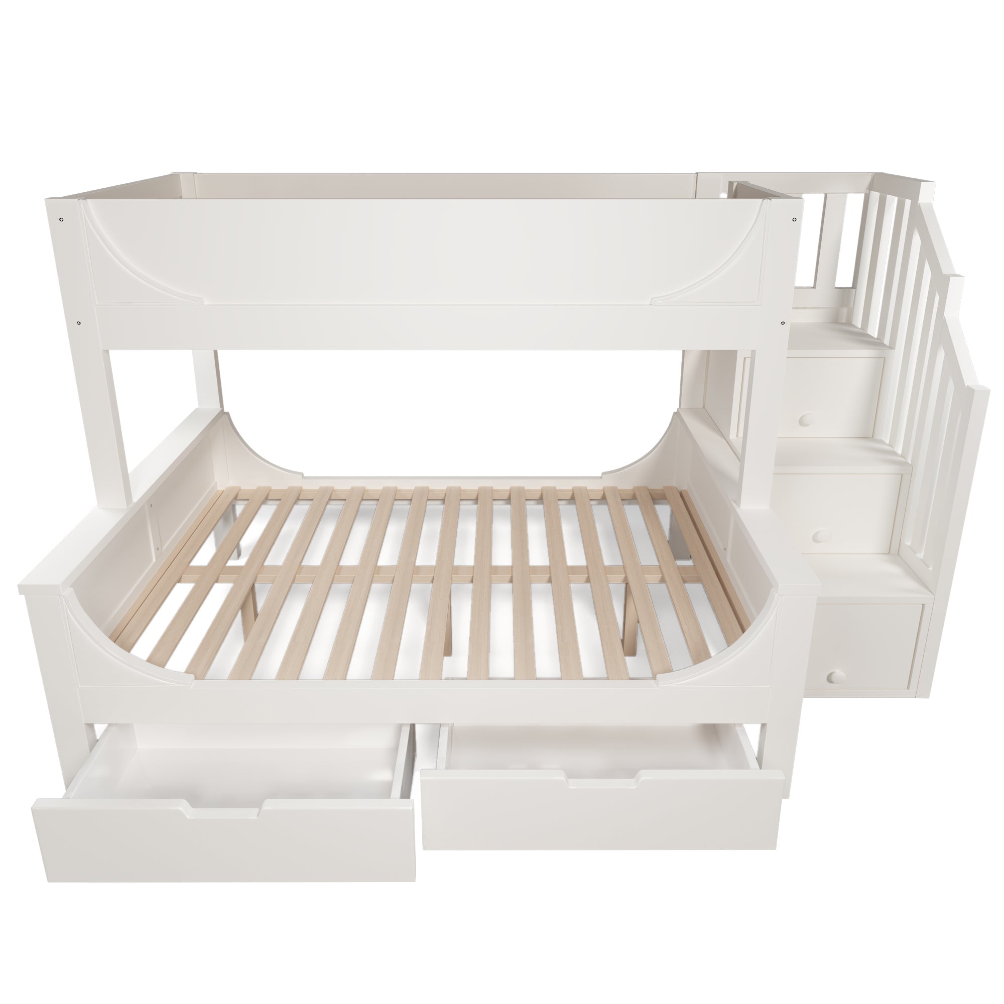 Logidon stapelbed kinderbed wit met ladderkast en lades