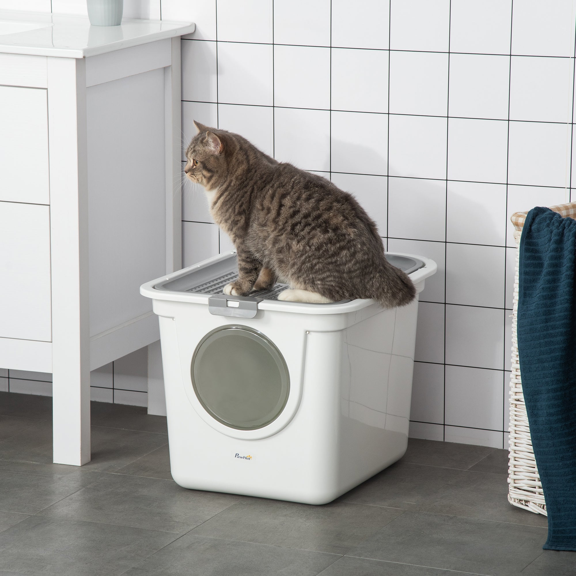 Logidon kattentoilet met deksel wit kunststof tot 5 kg