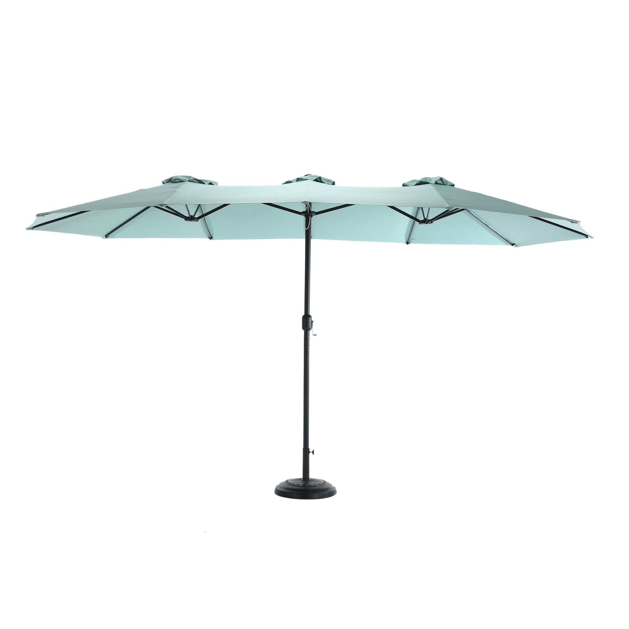 Logidon 4,5 m dubbelzijdige rechthoekige parasol met slinger lichtgroen