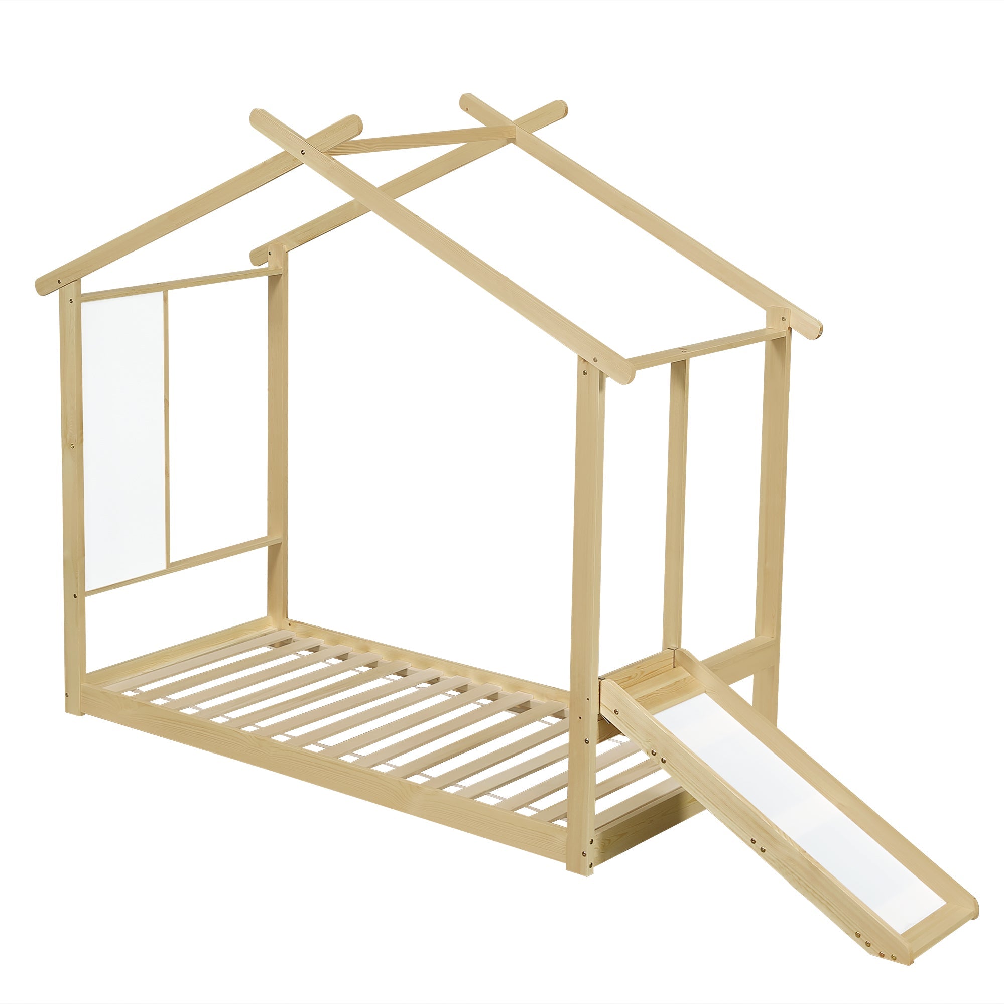 Logidon Kinderbed Met Schuifdak Design 90x200 Naturel