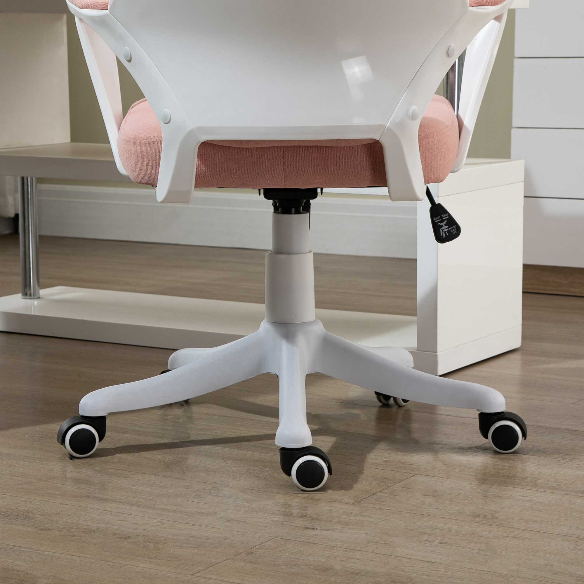 Logidon Vinsetto office chair pink with lumbar support rocker function