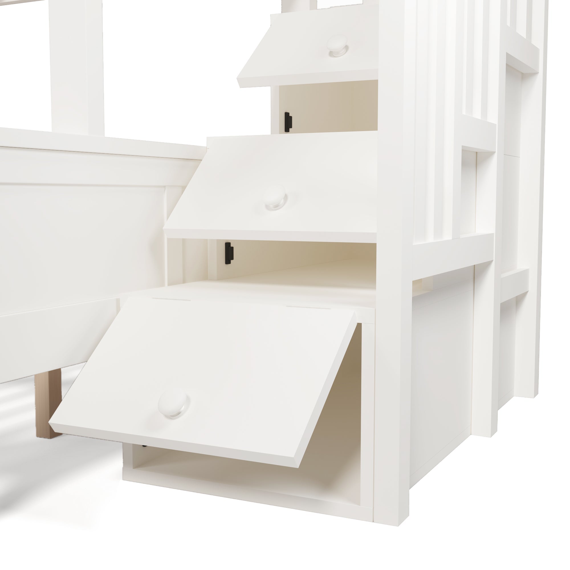 Logidon stapelbed kinderbed wit met ladderkast en lades