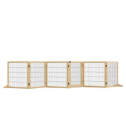 Logidon deurbeschermingsbarrière voor honden naturel hout 432x36x70cm