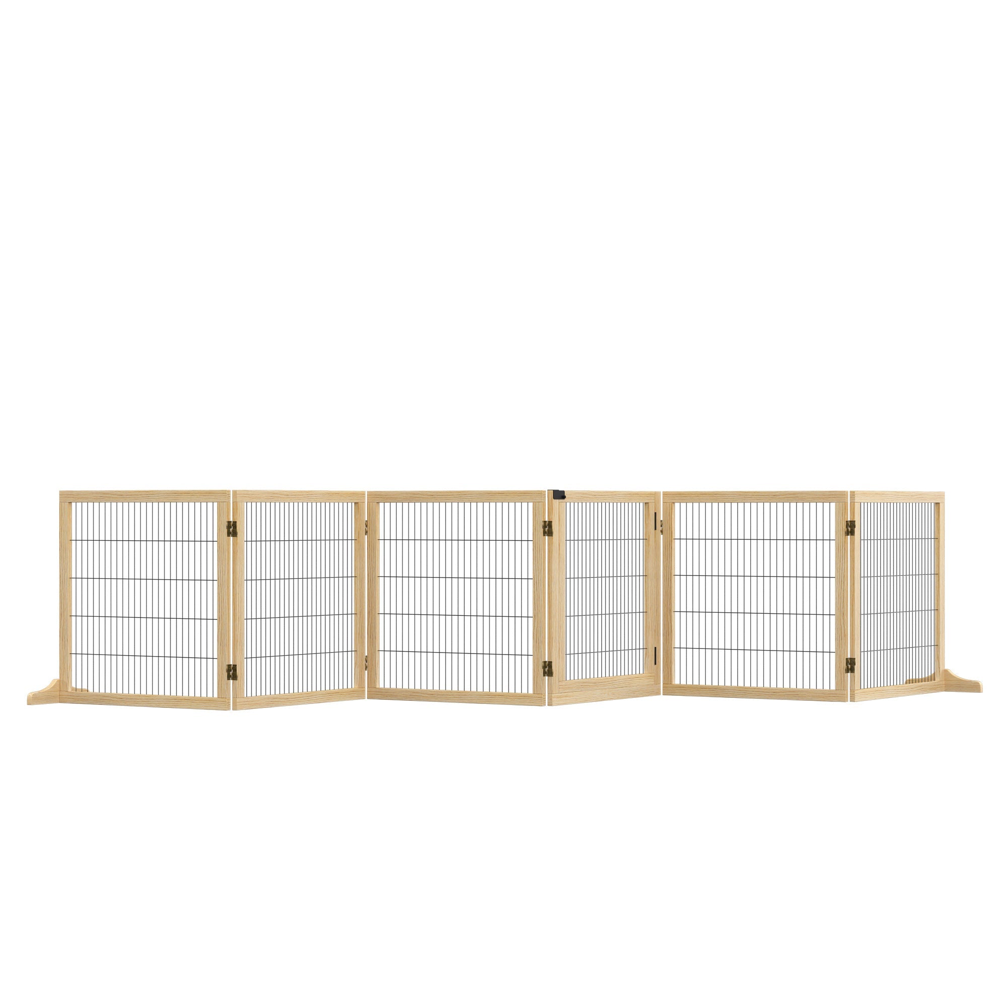 Logidon deurbeschermingsbarrière voor honden naturel hout 432x36x70cm
