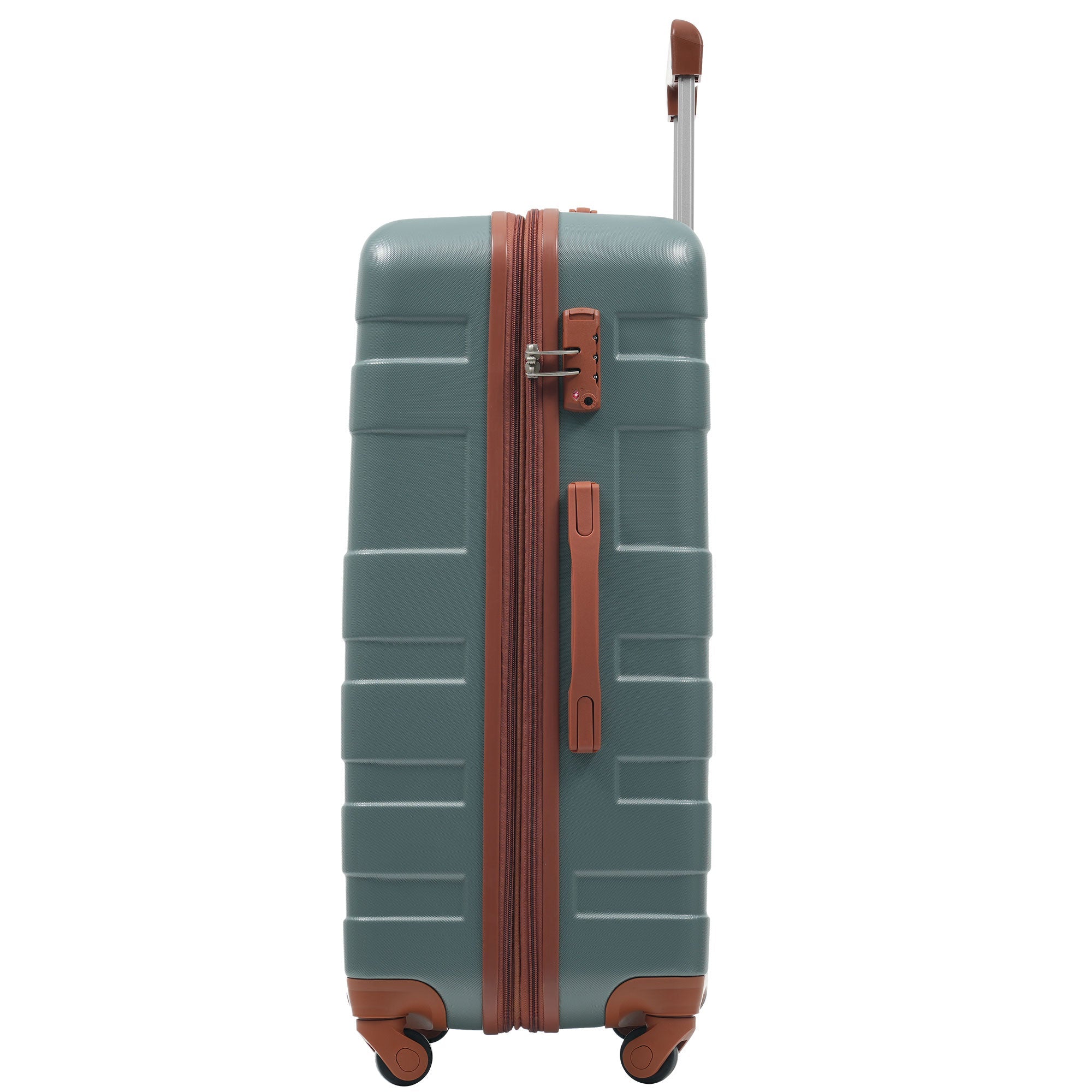 Logidon Hardshell Koffer 28 Inch Donkergroen Bruin TSA 4 Wielen