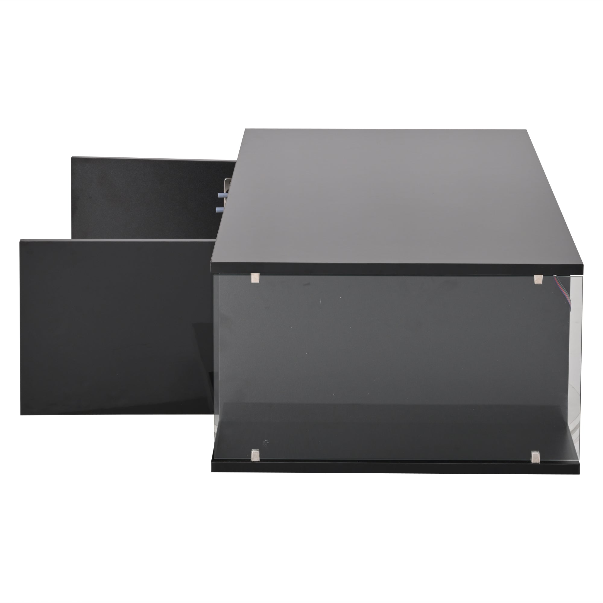 Logidon salontafel 100x50x30 cm zwart hoogglans LED 2 kasten