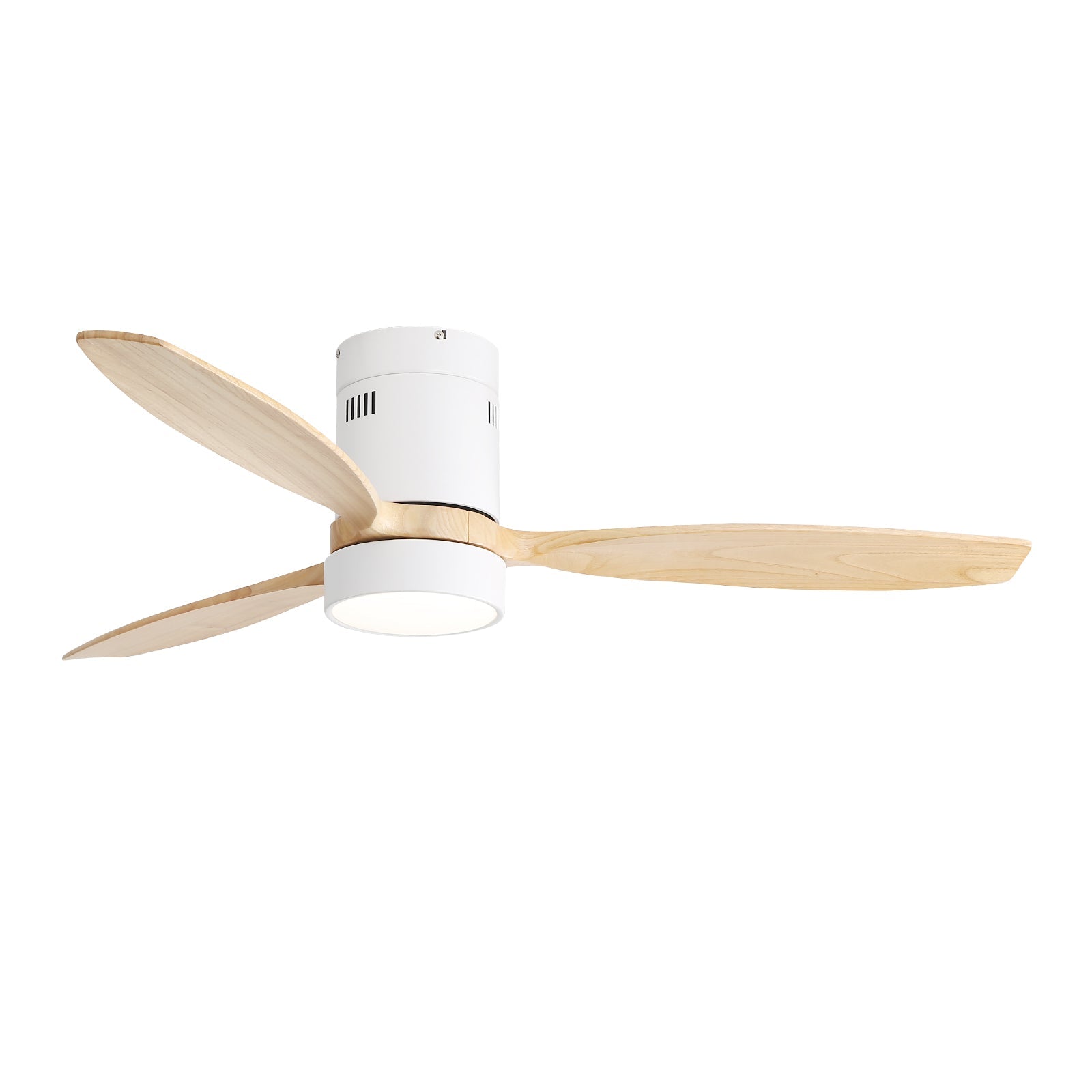 Logidon plafondventilator 52 inch houten blad witte DC-motorverlichting