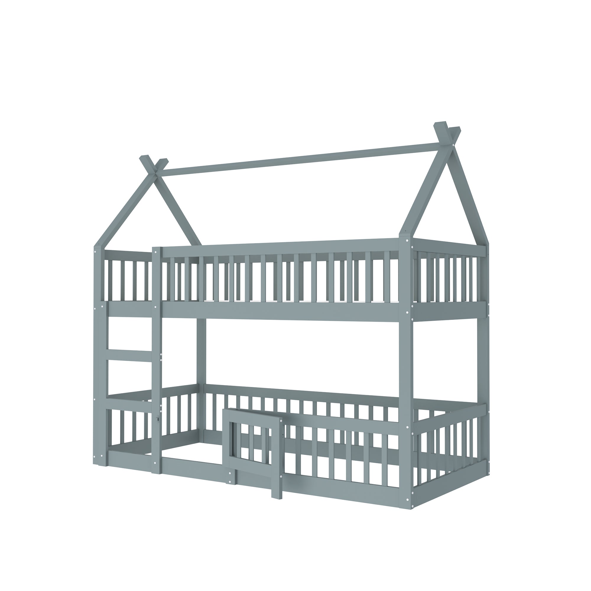 Logidon kinderstapelbed 90x200 grijze loft design trap