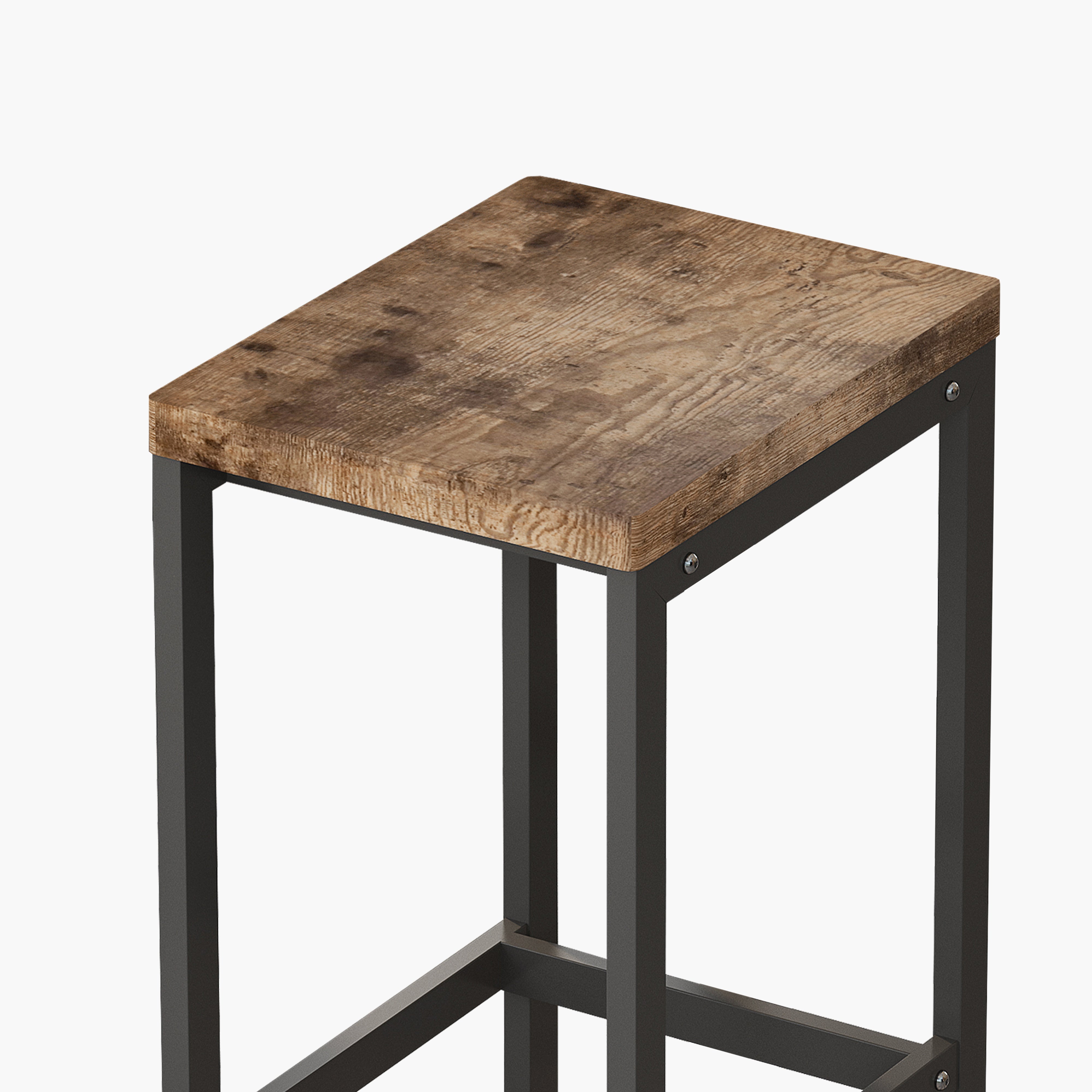 Logidon Modern Kitchen Dining Table Set with 3 Stools Natural L 153 cm
