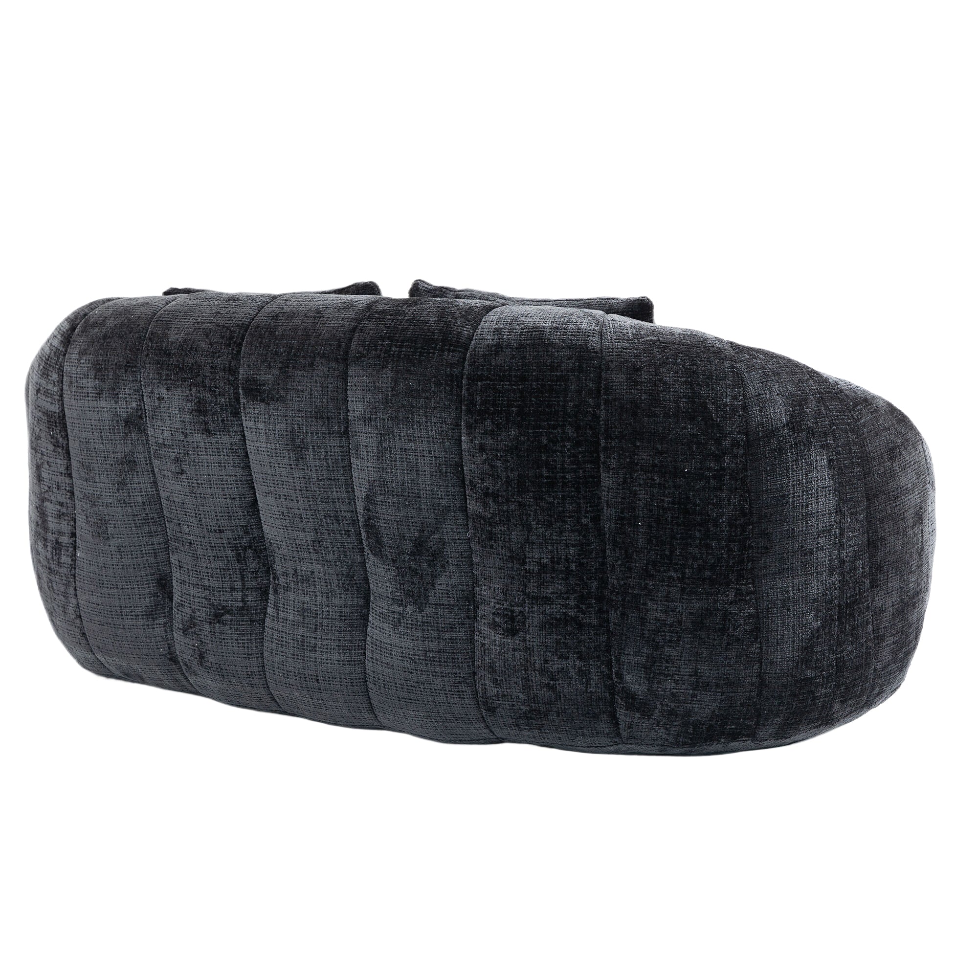 Logidon Luxe Zitzak met Hoge Rug Chenille Zwart 150x95 cm