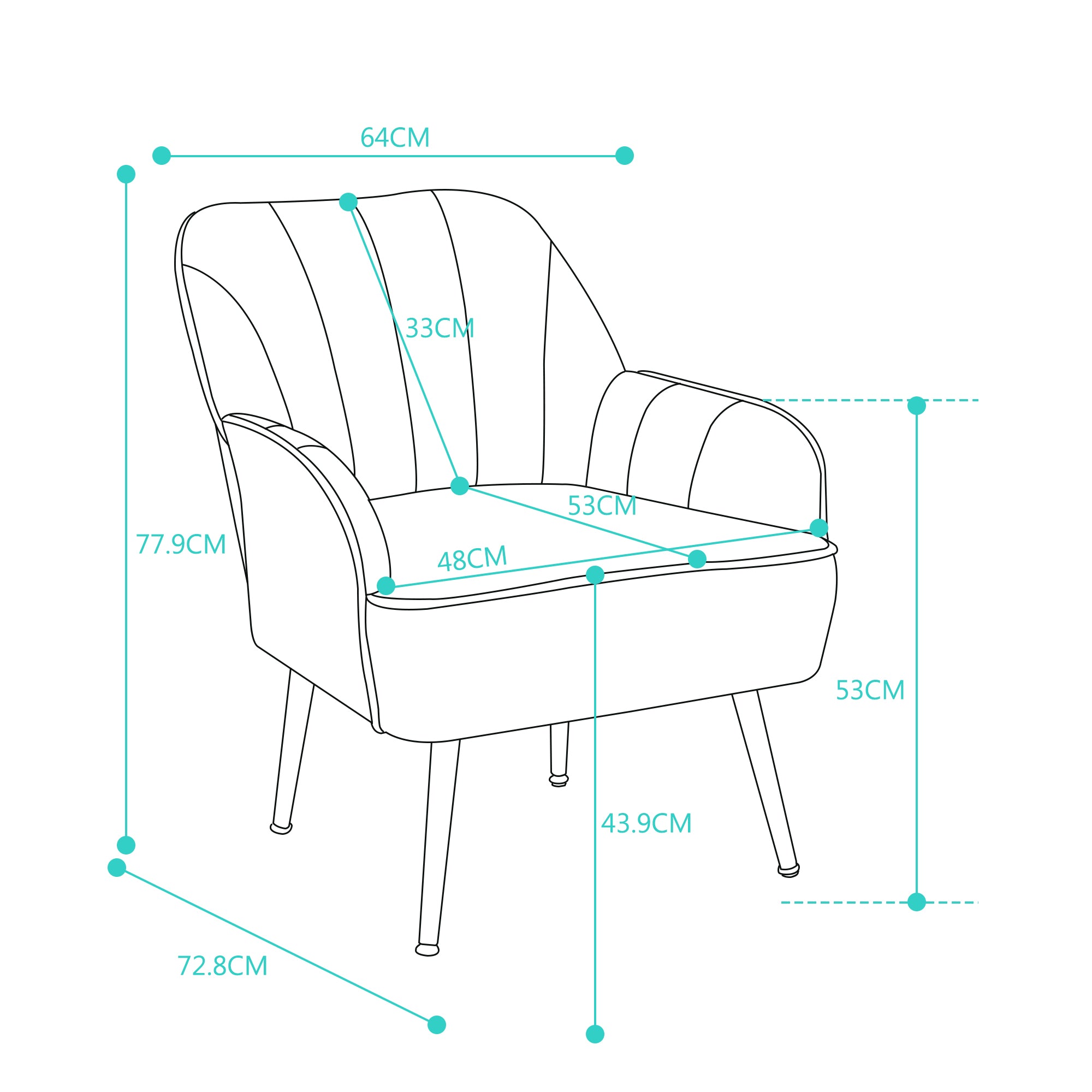 Logidon Velvet Lounge Chair Oranje Moderne Retrostijl