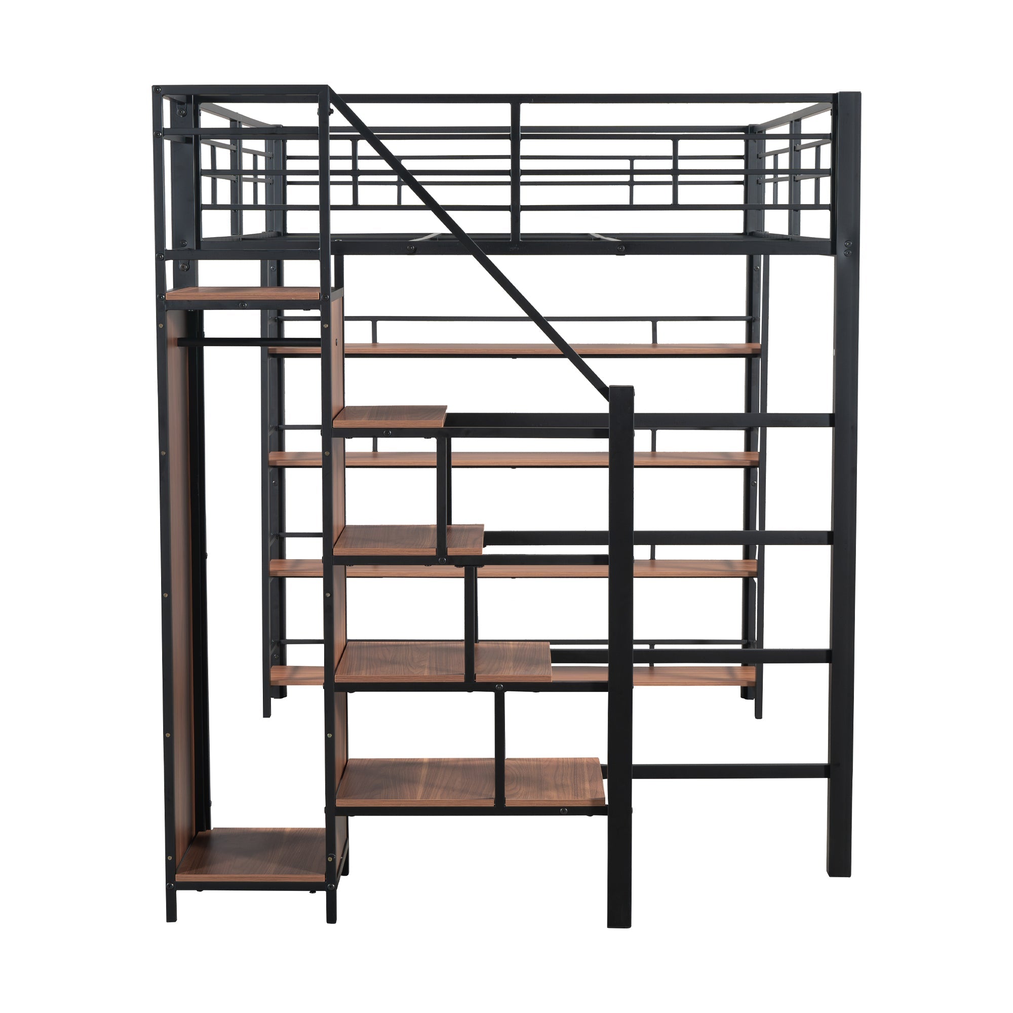 Logidon hoogslaper 140x200 met veiligheidstrap en opbergruimte zwart
