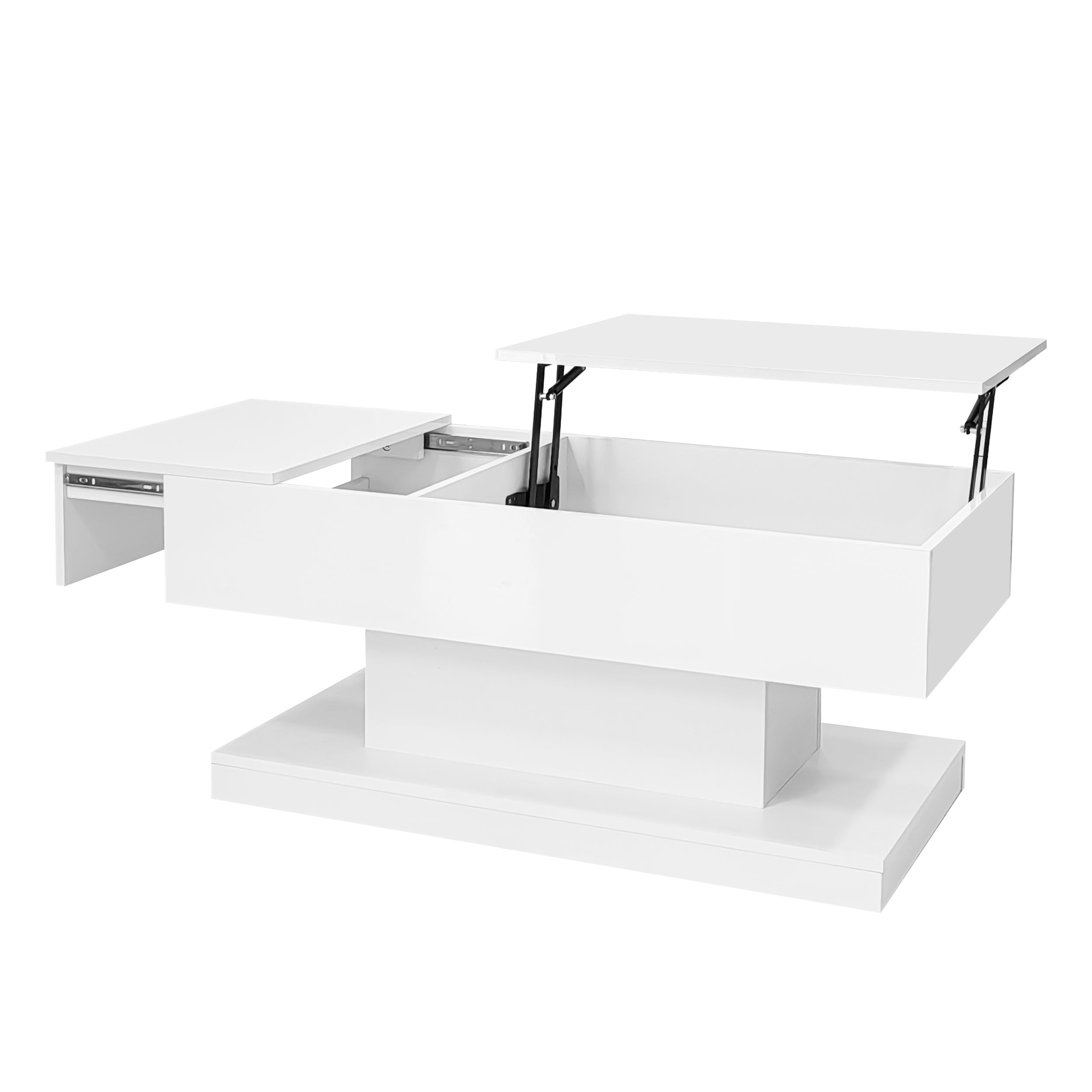 Logidon witte heftafel 100x50x45 met LED verlichting hydraulisch