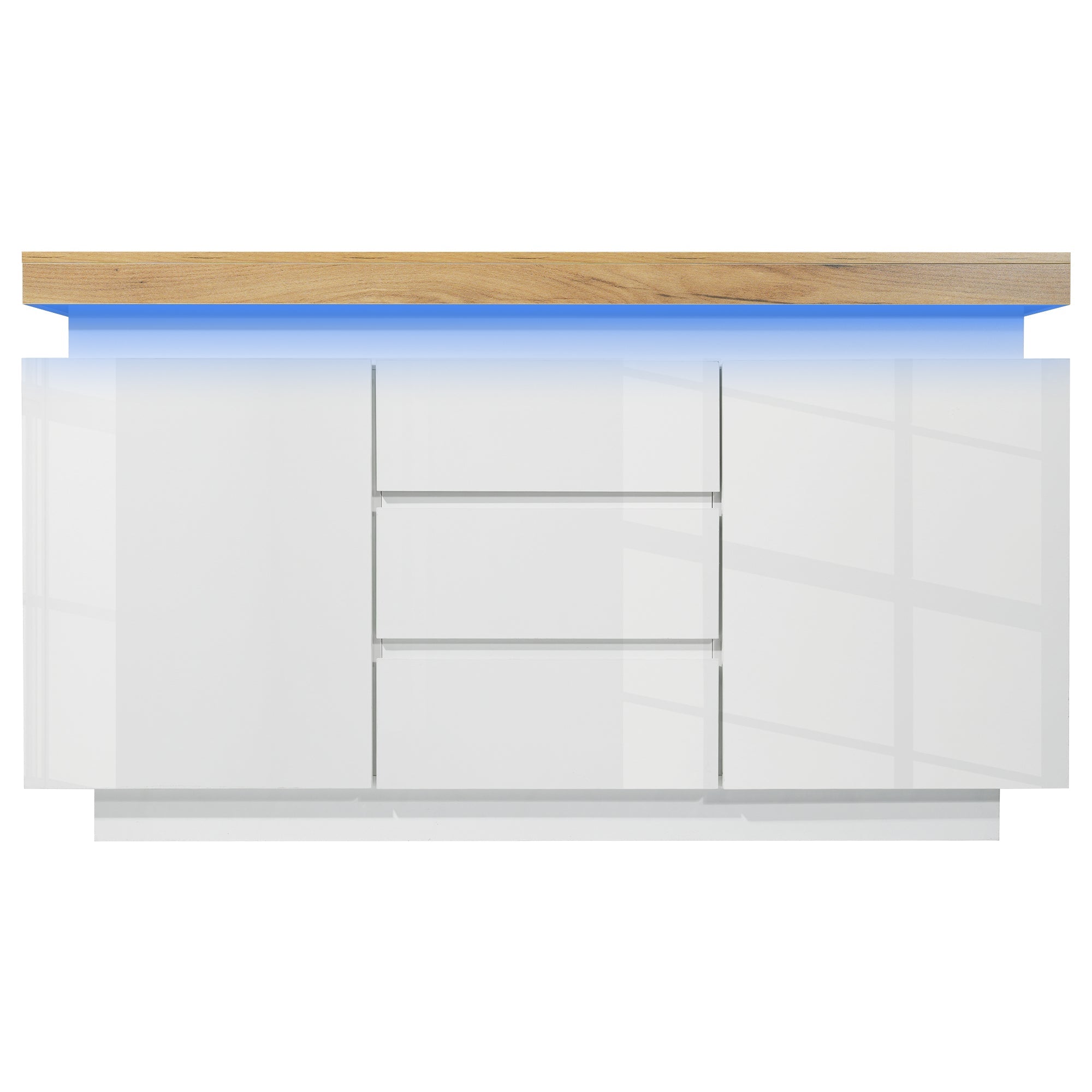 Logidon Wit Dressoir Met LED Verlichting 2 Deurs 3 Lades