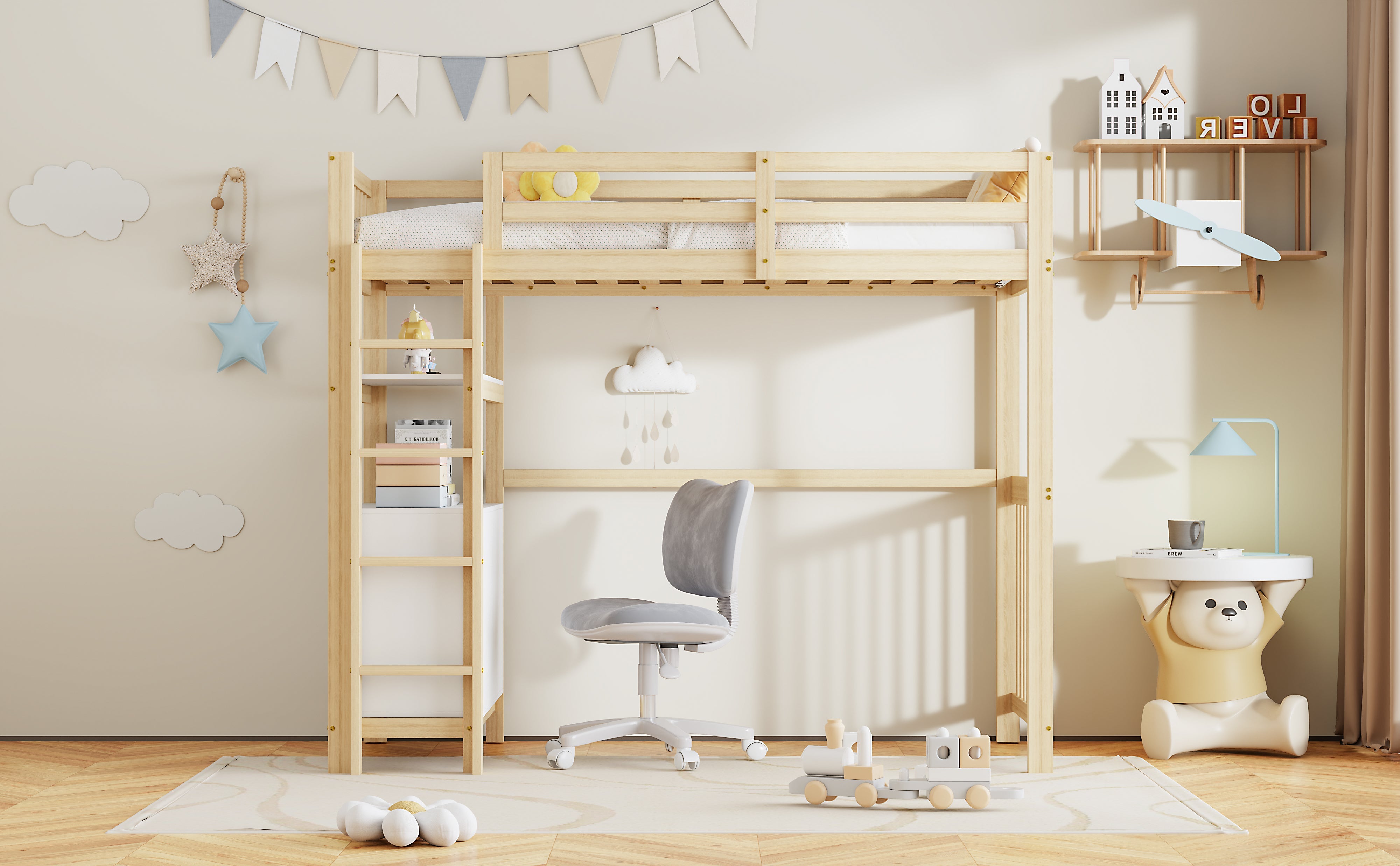 Logidon hoogslaper 90x200 cm met verticale ladderladen wit