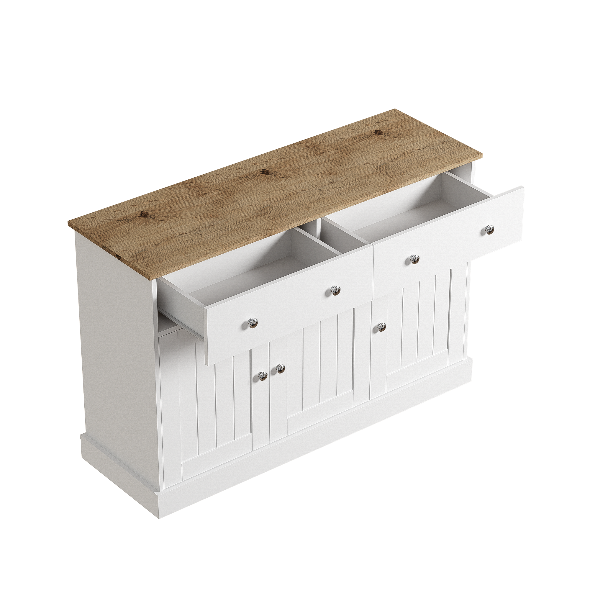 Logidon dressoir wit houtlook 120 cm 3 deuren 2 lades