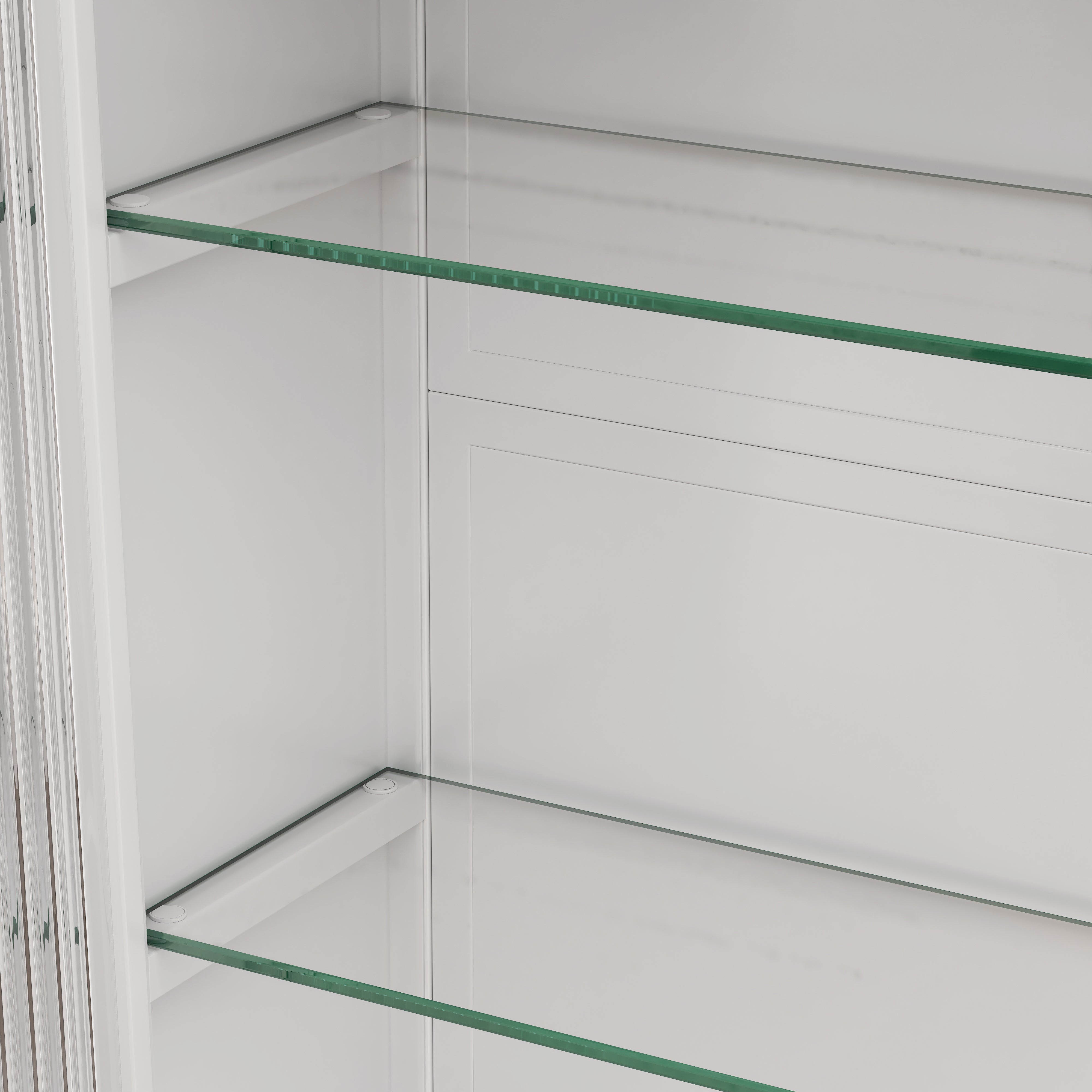 Logidon wandvitrinekast 3 deuren gebogen glas wit 90x20x70 cm
