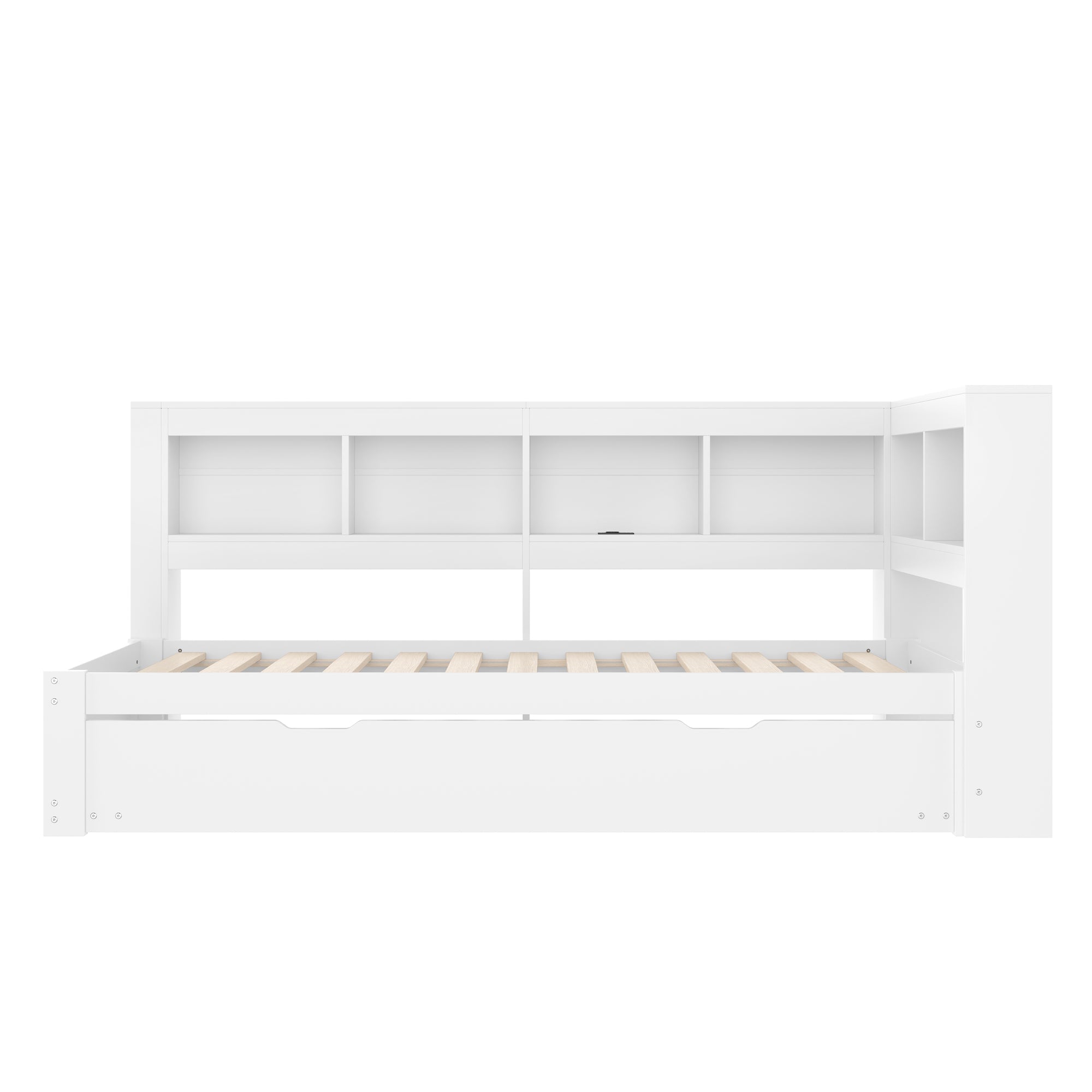 Logidon Daybed 90x200 cm witte slaapbank met USB-aansluiting