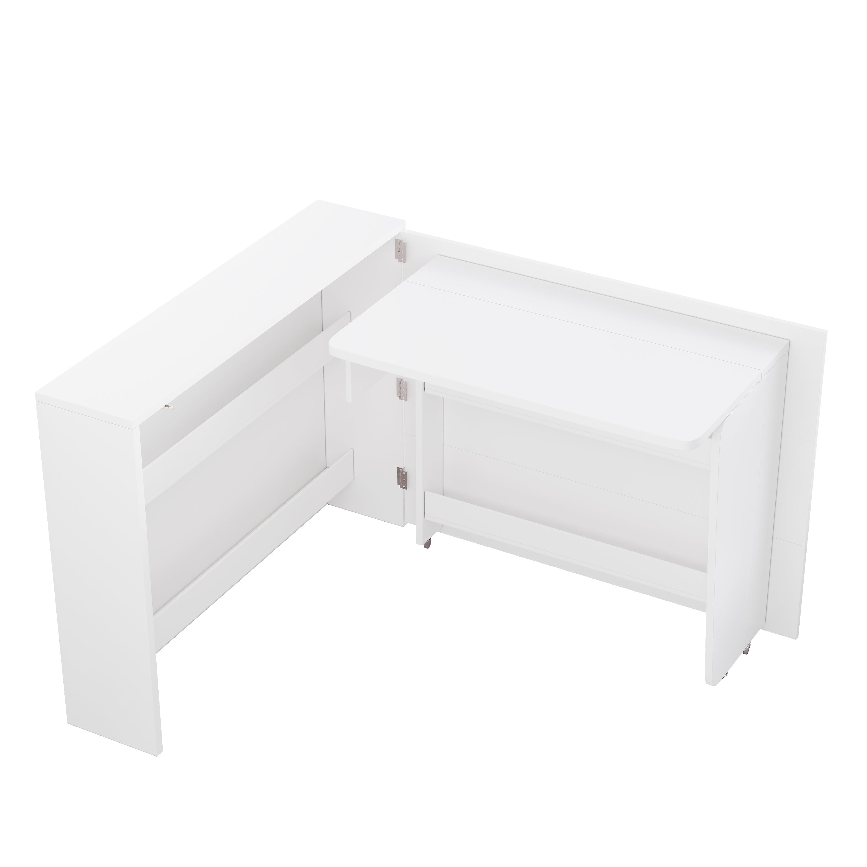 Logidon Opvouwbaar Bureau met Wielen en Draadloze Oplader Wit