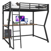 Logidon loft bed 140x200 cm with LED lighting and desk