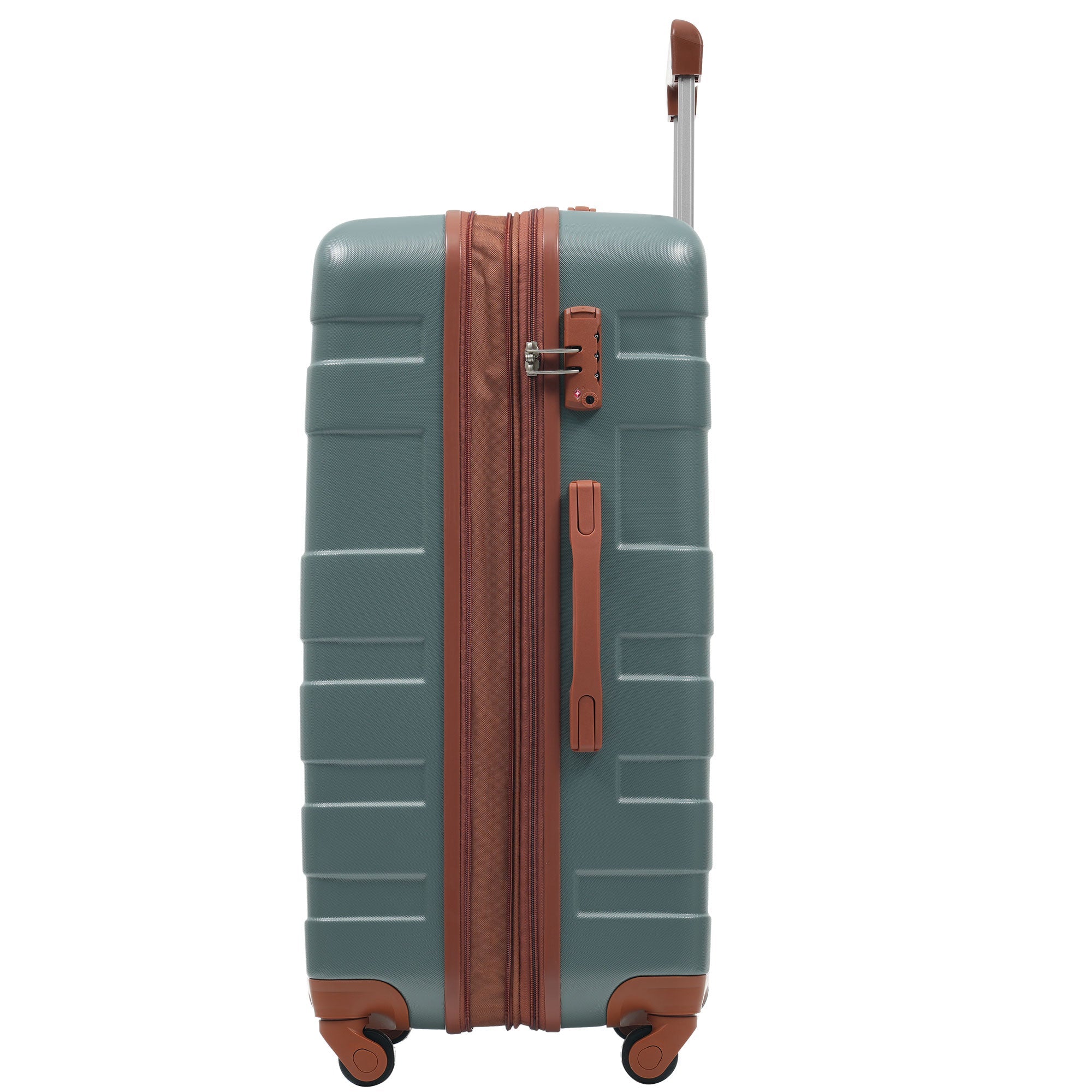 Logidon Hardshell Koffer 28 Inch Donkergroen Bruin TSA 4 Wielen