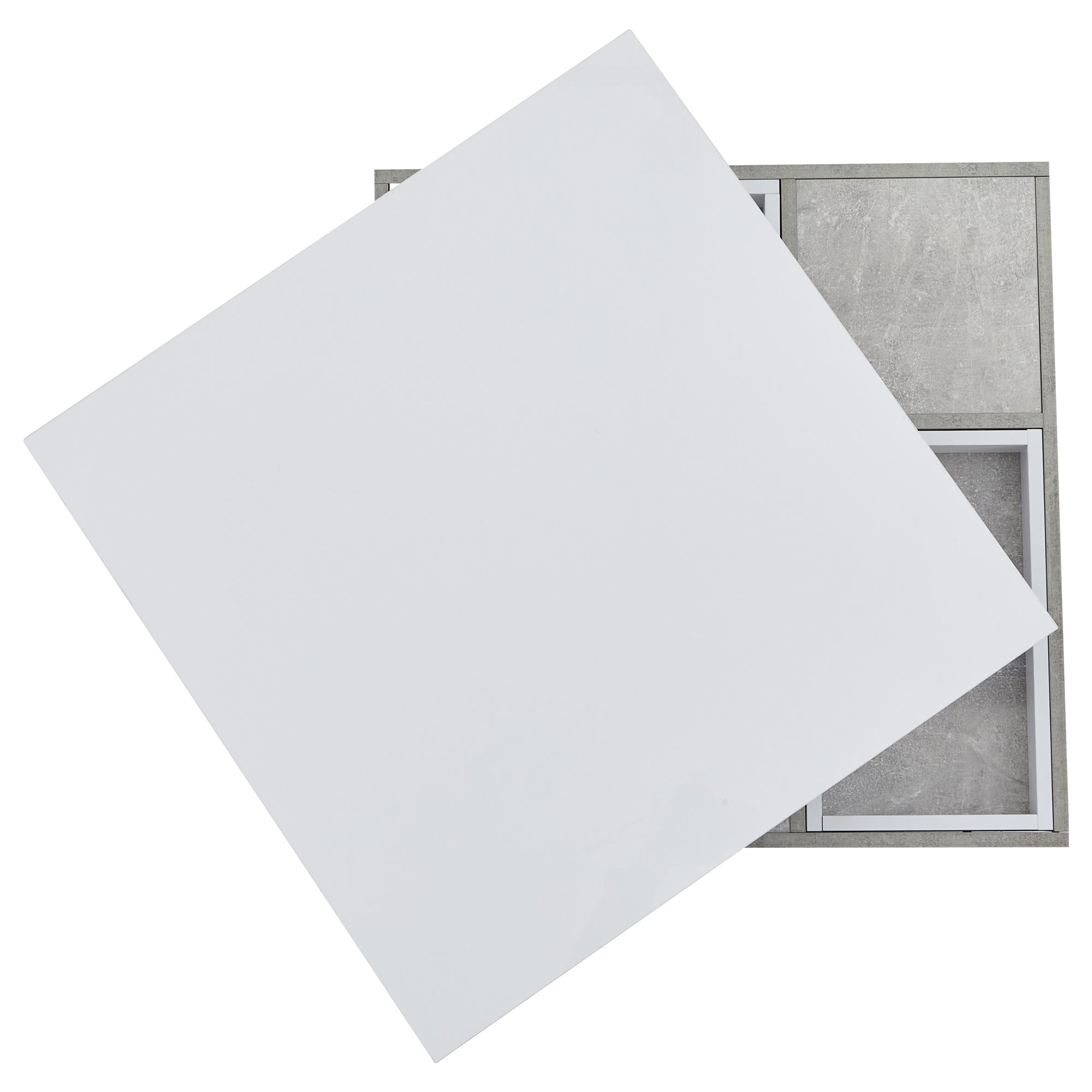Logidon 360 graden draaibare salontafel 70x70x36 cm wit hoogglans