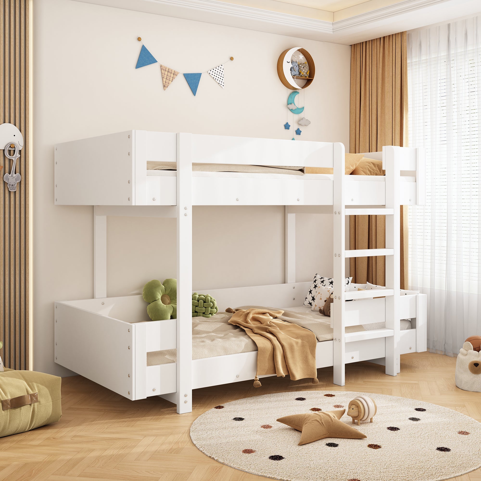 Logidon Kinderstapelbed met trap Wit 90x200cm