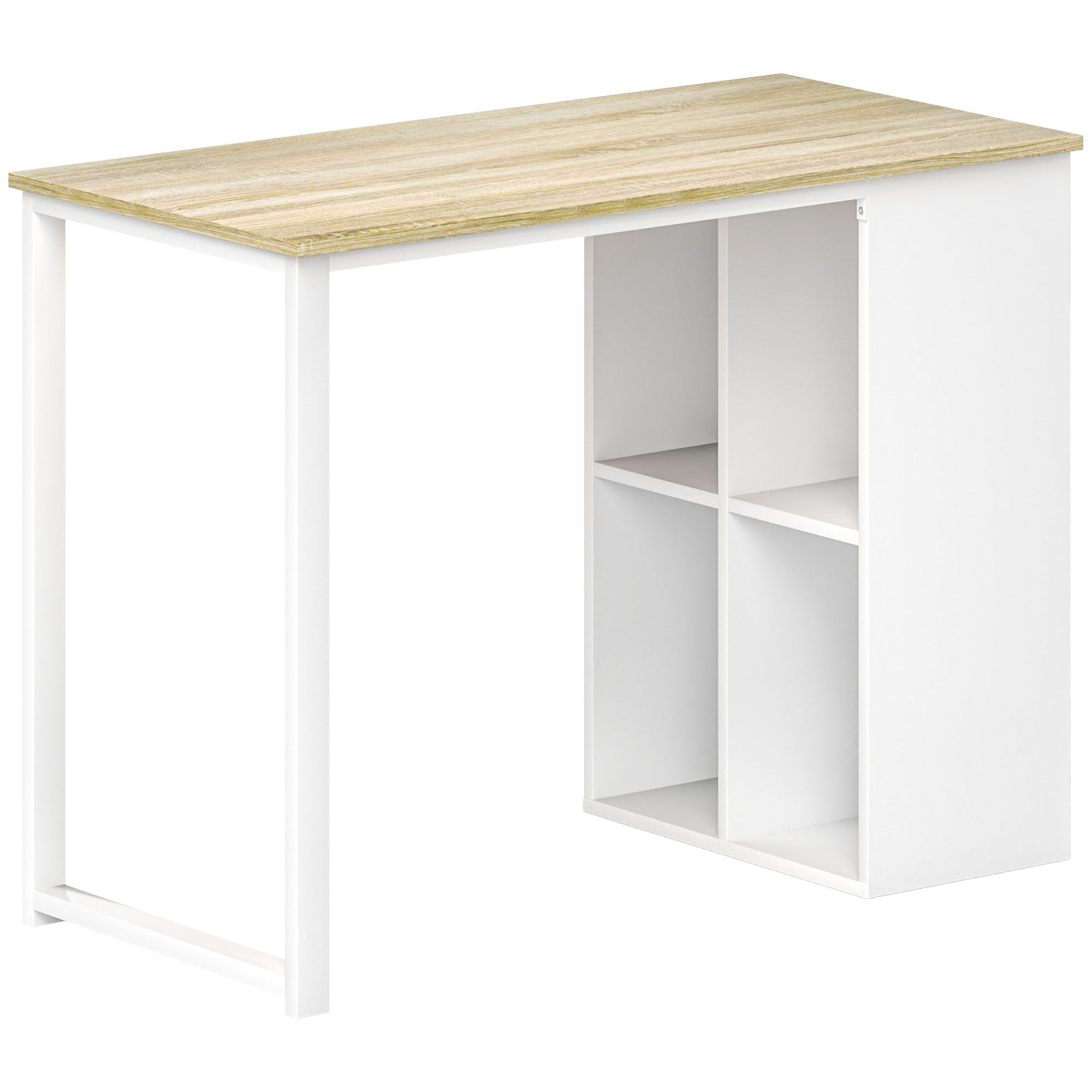 Logidon desk oak 100x54 cm compact PC table with shelves