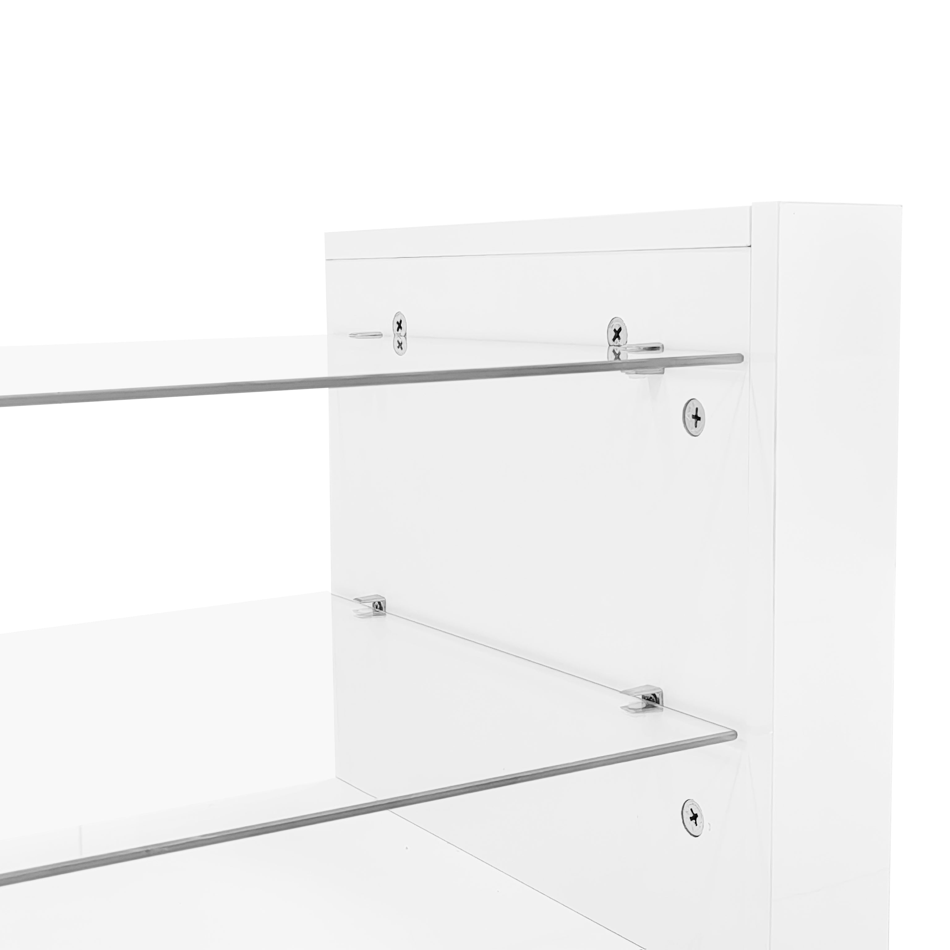 Logidon hoogglans TV-meubel met LED-verlichting 181 cm wit glazen front